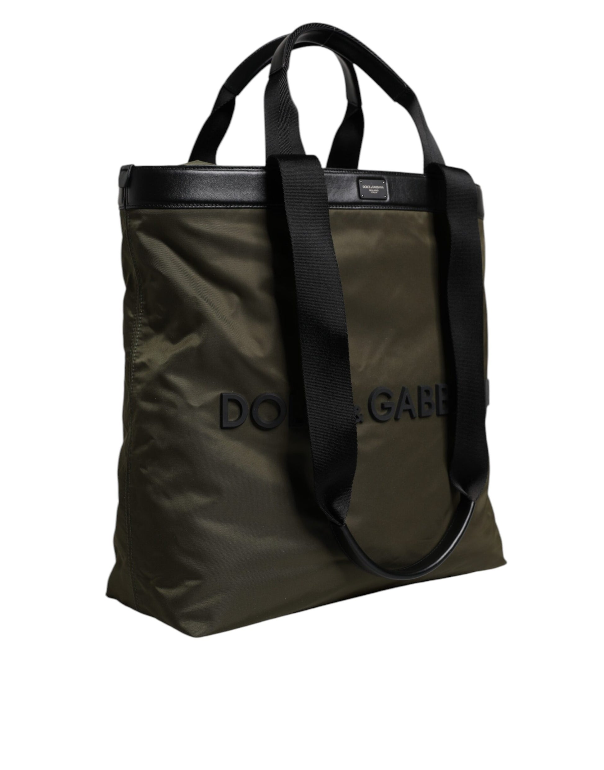 Dolce &amp; Gabbana Tragetasche aus Nylon in Militärgrün mit Schulterriemen