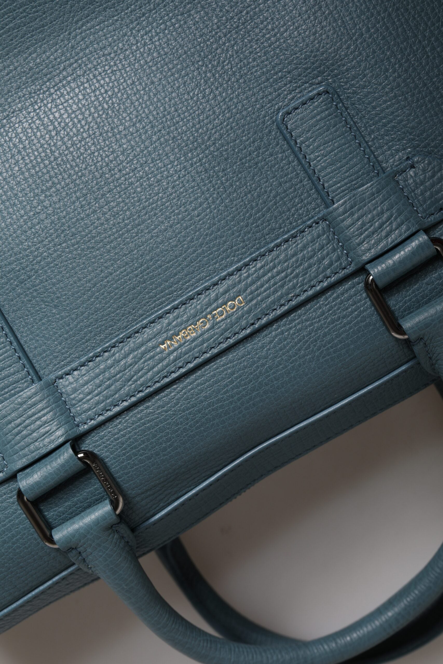 Dolce &amp; Gabbana – Blaue Messenger-Aktentasche mit Doppelgriff und Logo