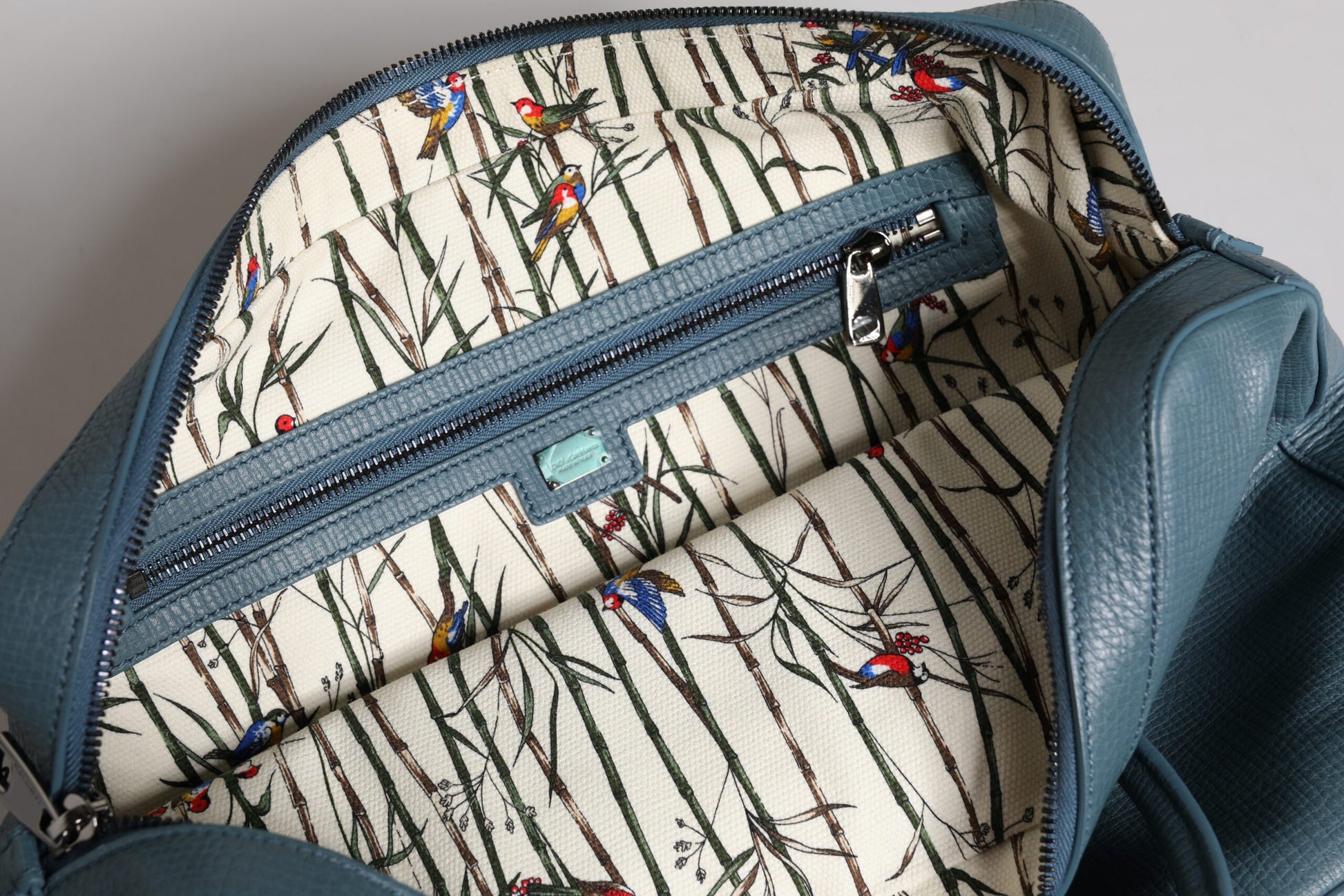 Dolce &amp; Gabbana – Blaue Messenger-Aktentasche mit Doppelgriff und Logo