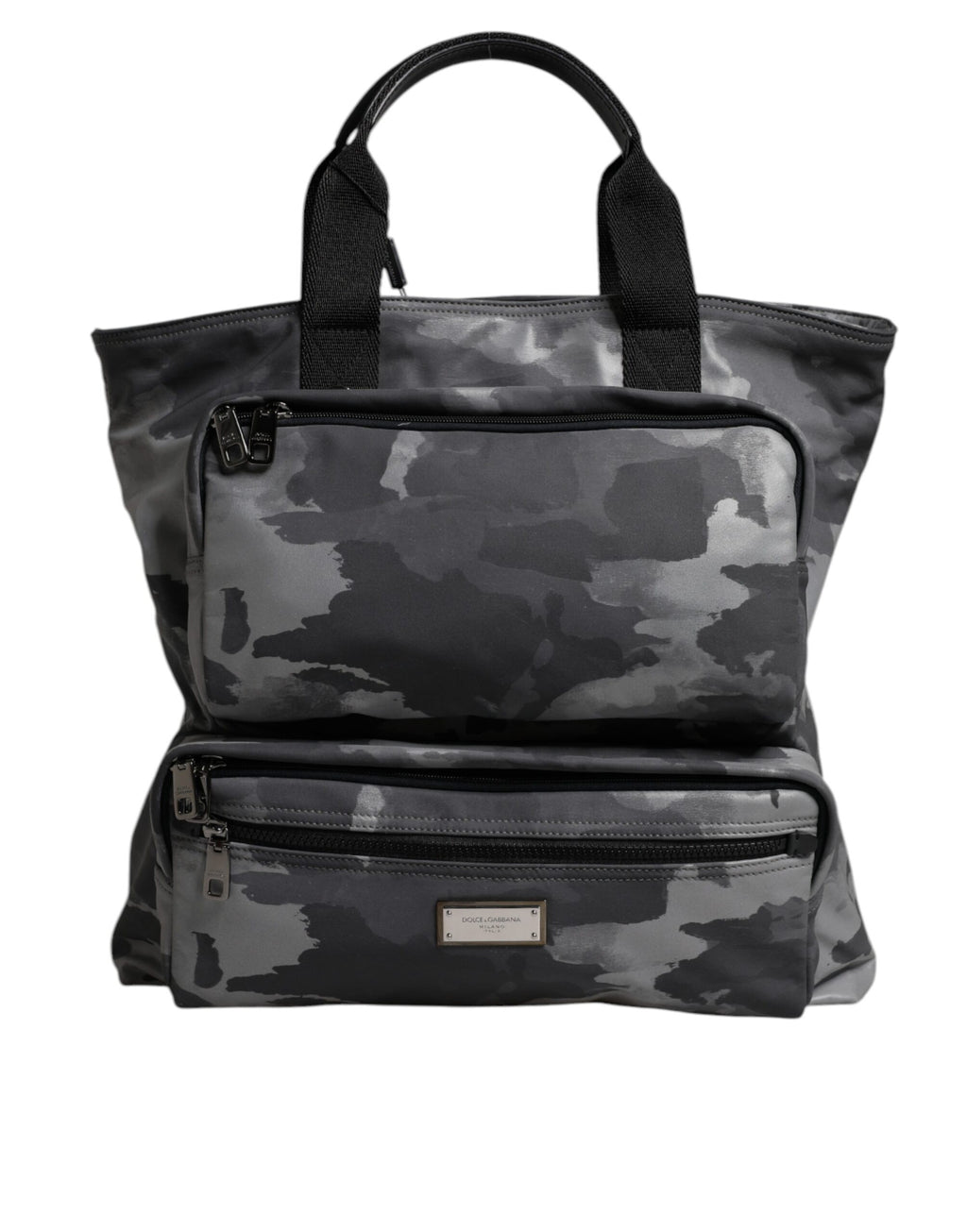 Sac cabas Dolce & Gabbana gris camouflage en coton à compartiments multiples