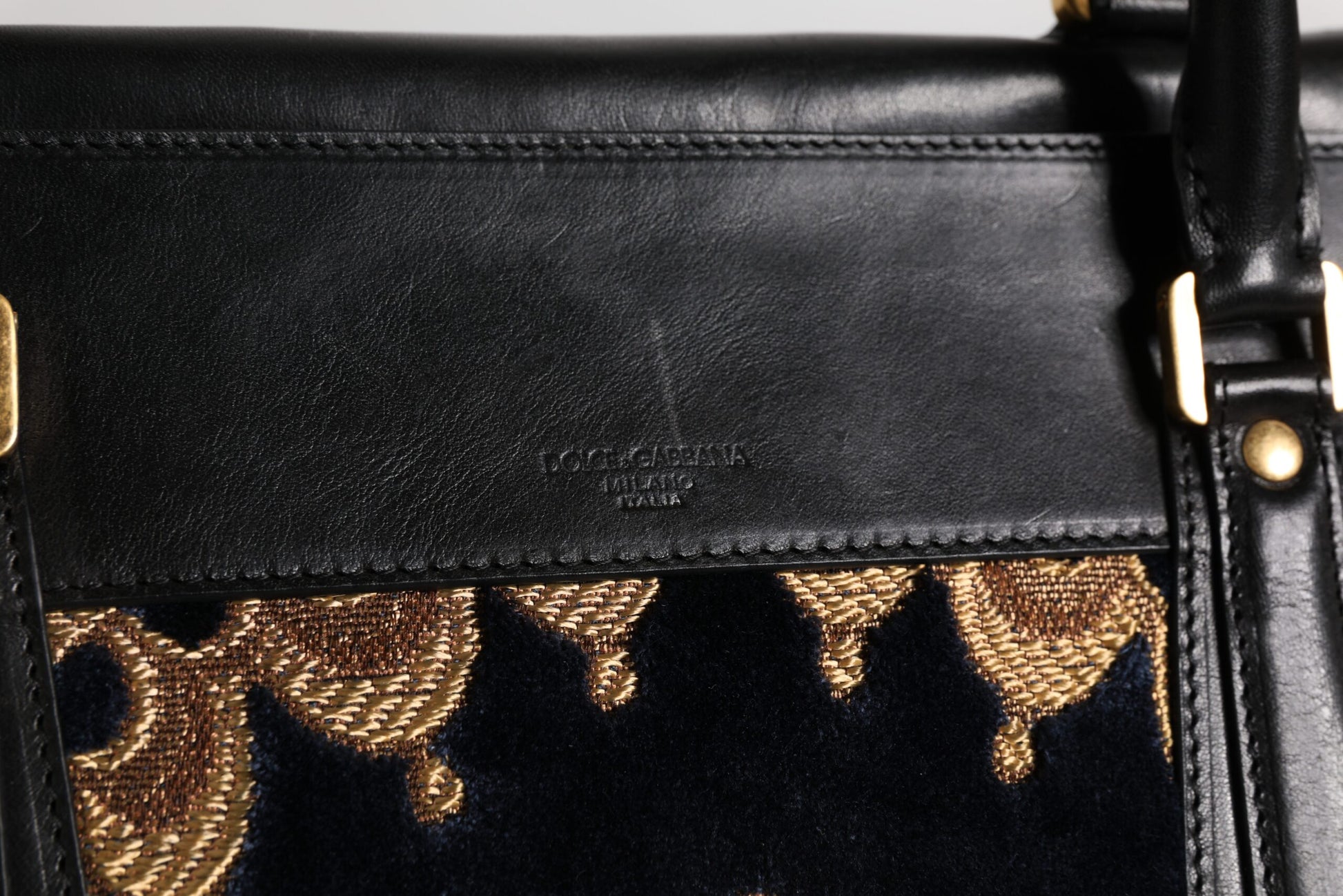 Dolce &amp; Gabbana Schwarze Jacquard-Handtasche mit Blumenmuster, Schultertasche