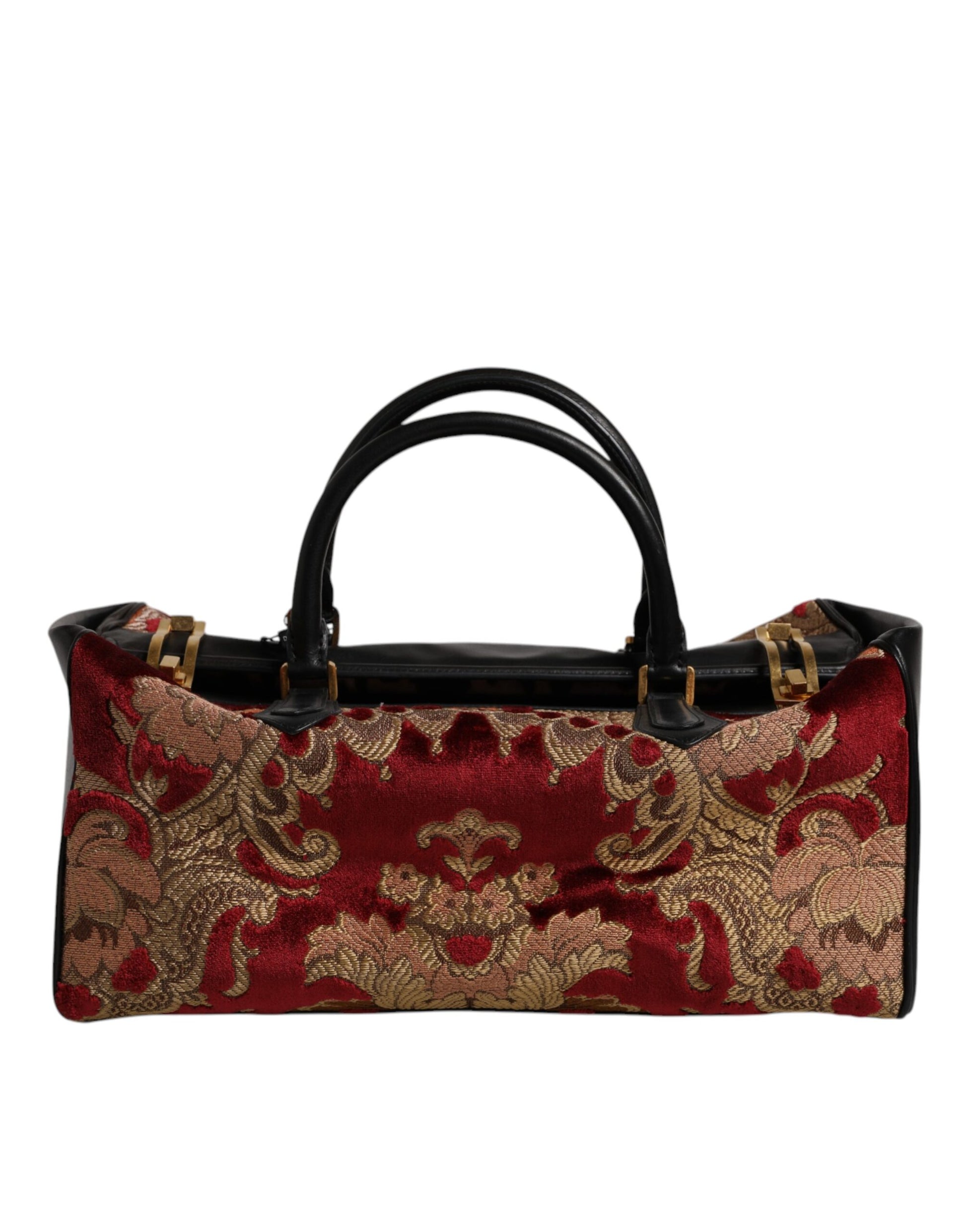 Sac fourre-tout de voyage Dolce & Gabbana en cuir multicolore, brocart et velours