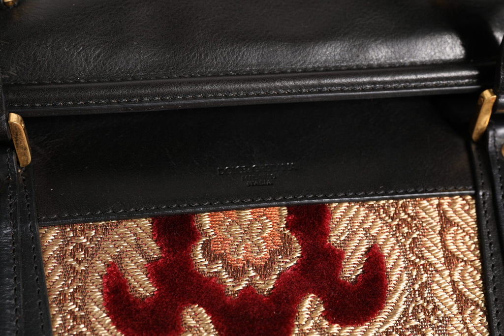 Dolce &amp; Gabbana – Mehrfarbige Reisetasche aus Lederbrokatsamt