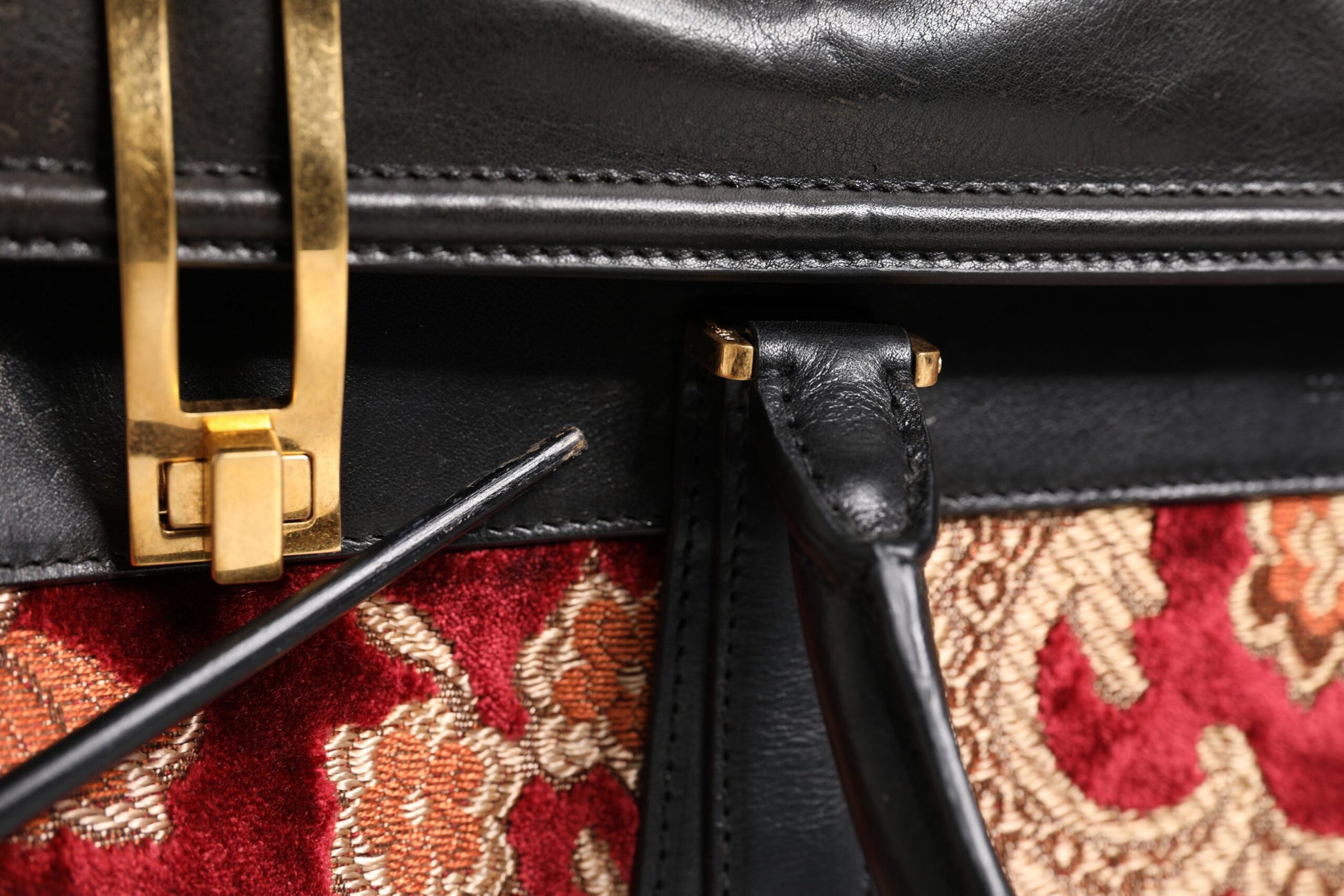Dolce &amp; Gabbana – Mehrfarbige Reisetasche aus Lederbrokatsamt