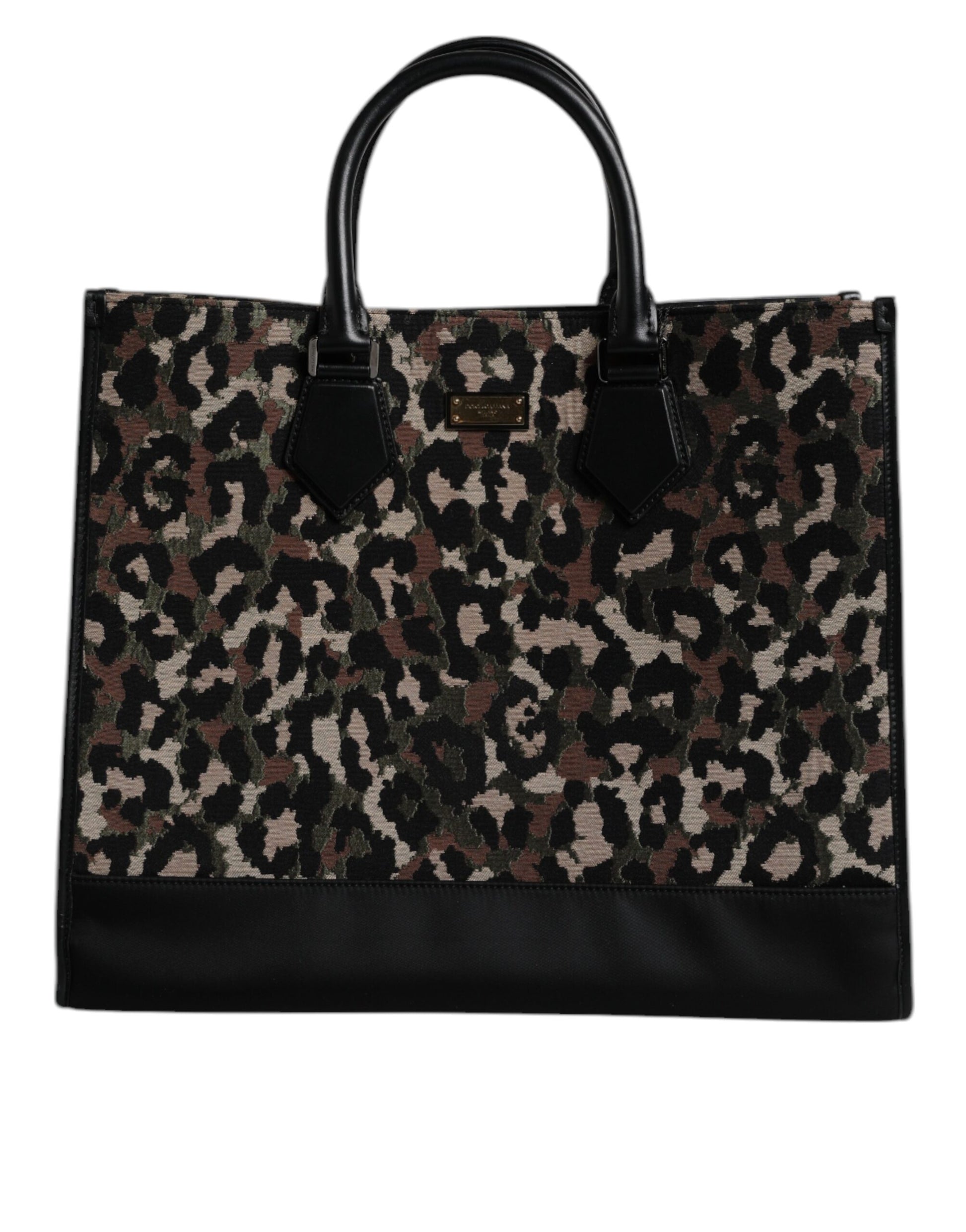 Dolce &amp; Gabbana – Mehrfarbige Einkaufstasche mit Leopardenmuster und Schultertasche
