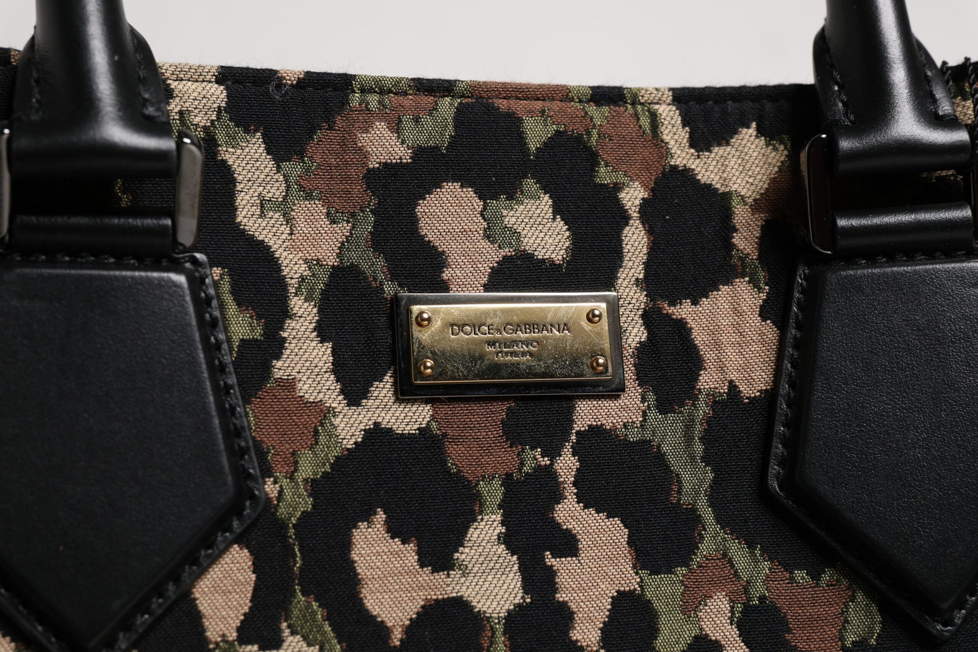 Dolce &amp; Gabbana – Mehrfarbige Einkaufstasche mit Leopardenmuster und Schultertasche