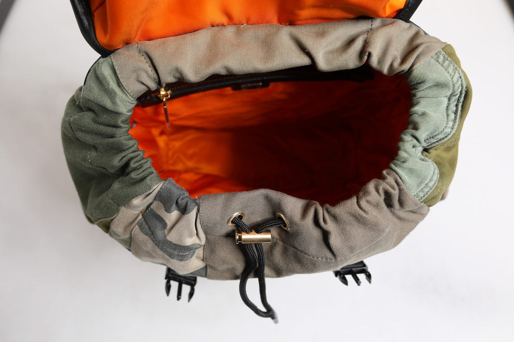 Sac à dos de voyage Dolce & Gabbana vert militaire patchwork