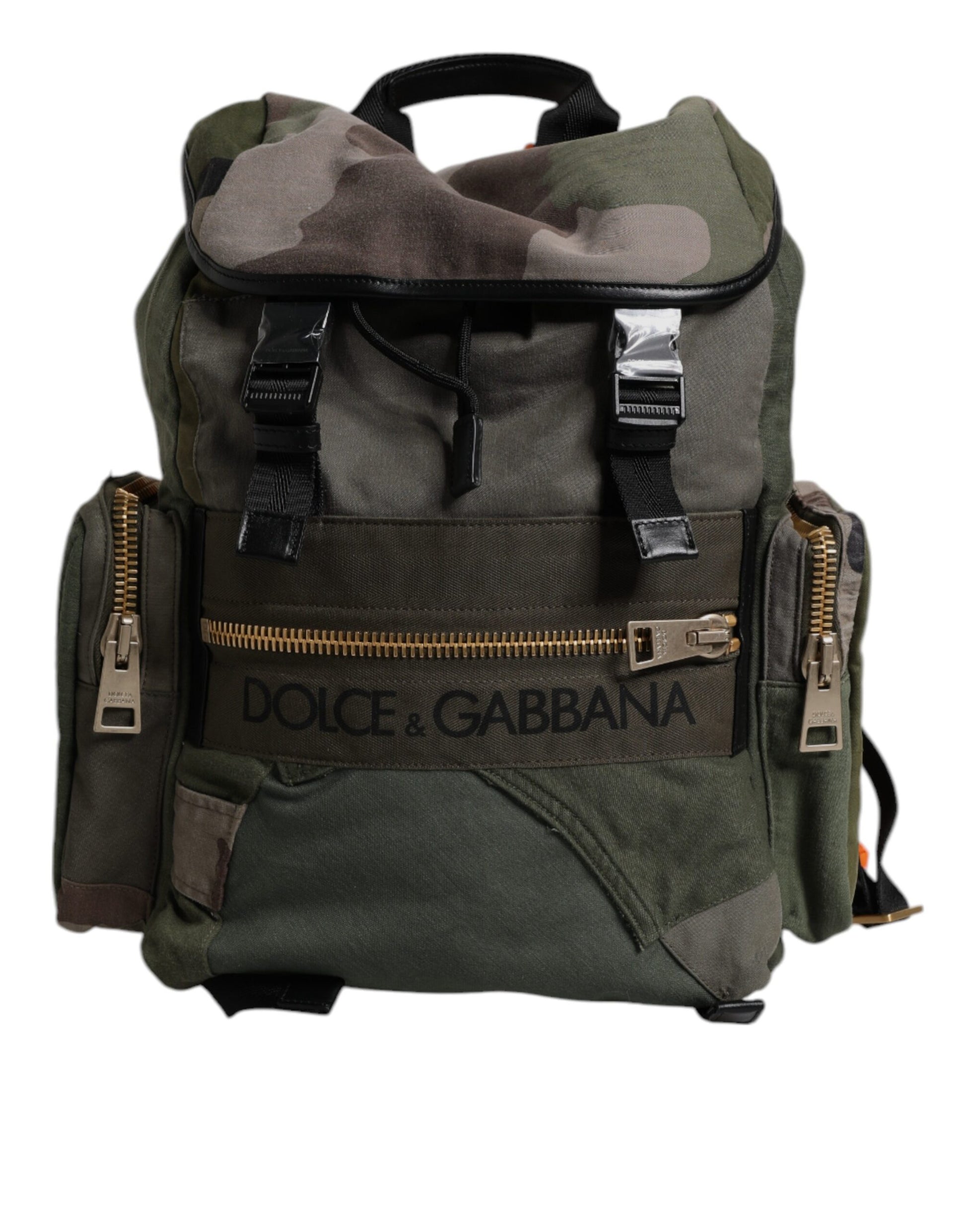 Sac à dos de voyage Dolce & Gabbana vert militaire patchwork