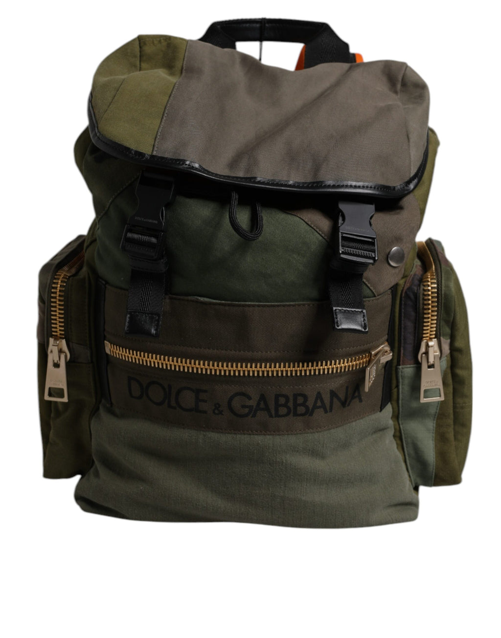 Sac à dos de voyage Dolce & Gabbana vert militaire patchwork