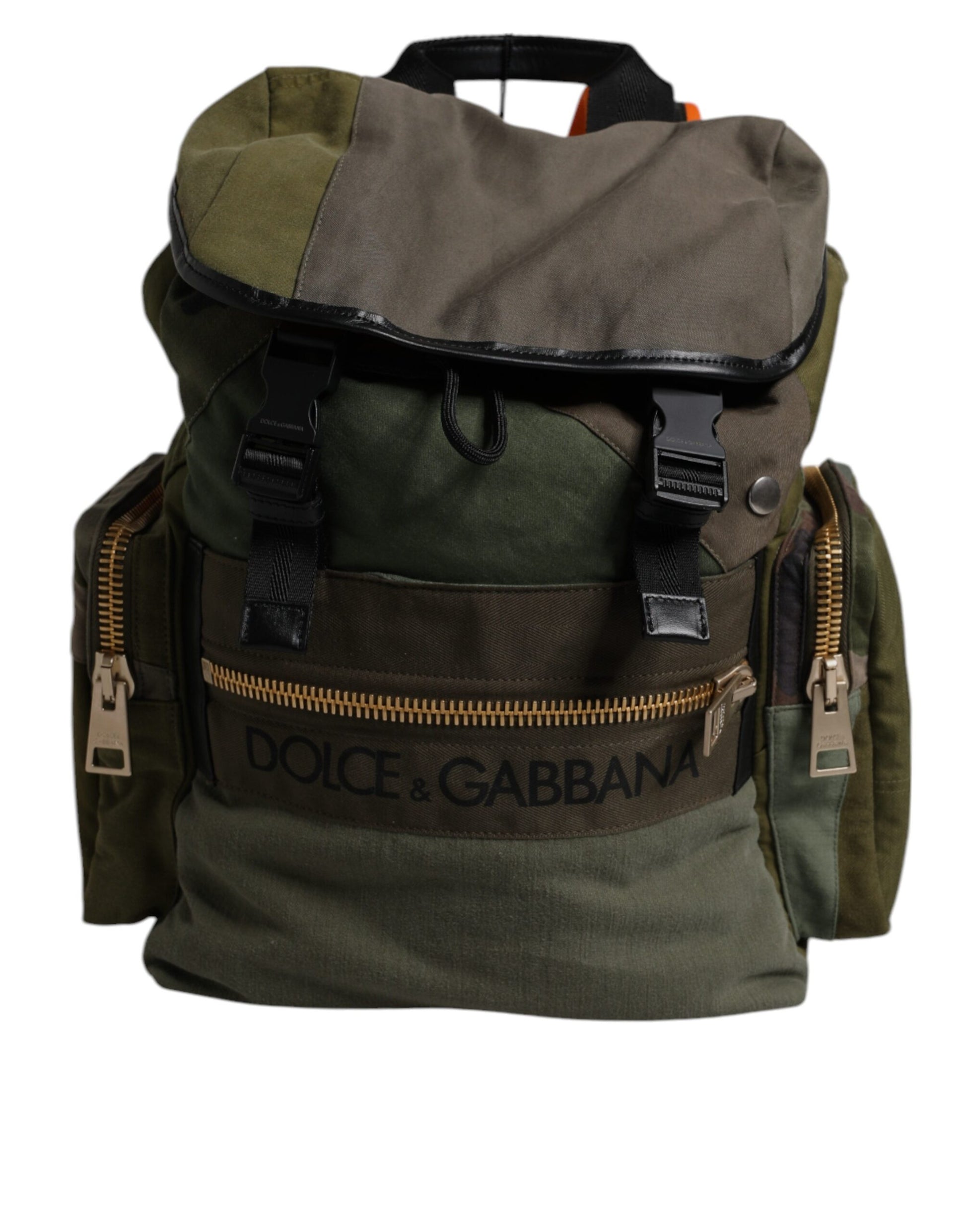 Sac à dos de voyage Dolce & Gabbana vert militaire patchwork