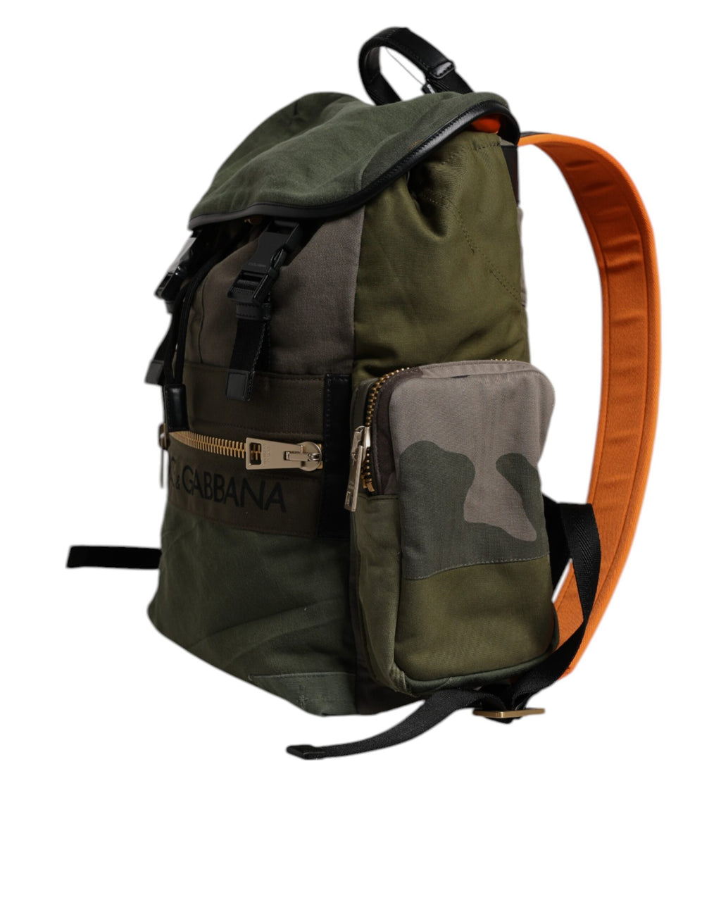 Sac à dos scolaire Dolce & Gabbana patchwork vert militaire