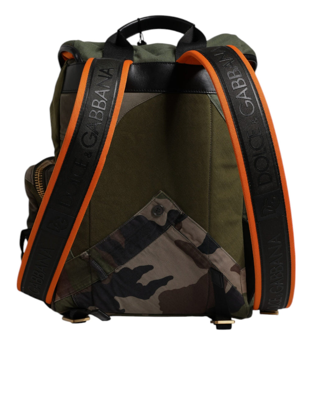 Sac à dos scolaire Dolce & Gabbana patchwork vert militaire