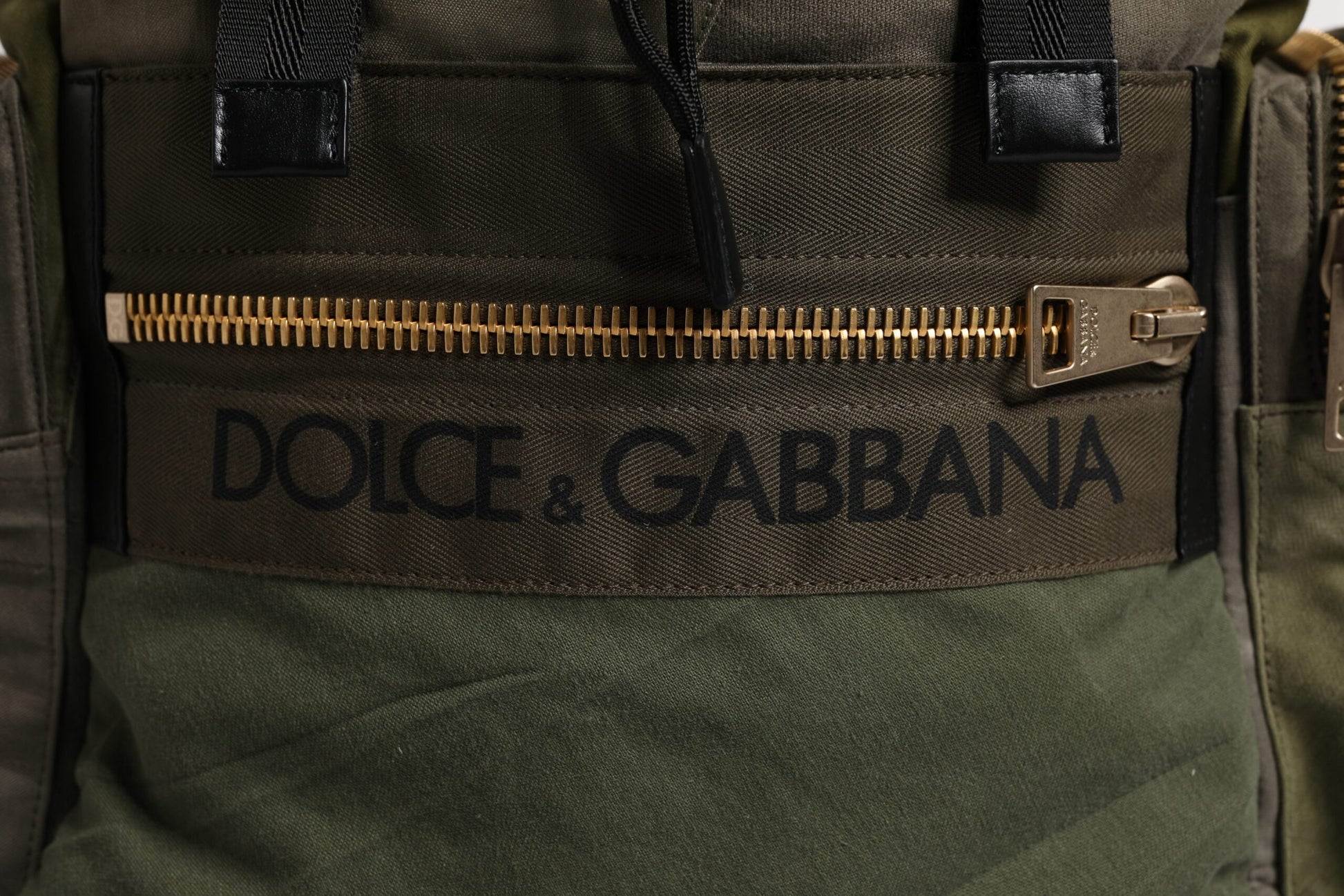 Sac à dos scolaire Dolce & Gabbana patchwork vert militaire