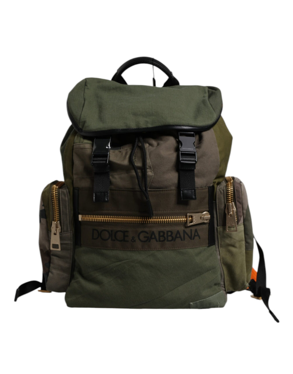Sac à dos de voyage Dolce & Gabbana vert militaire patchwork