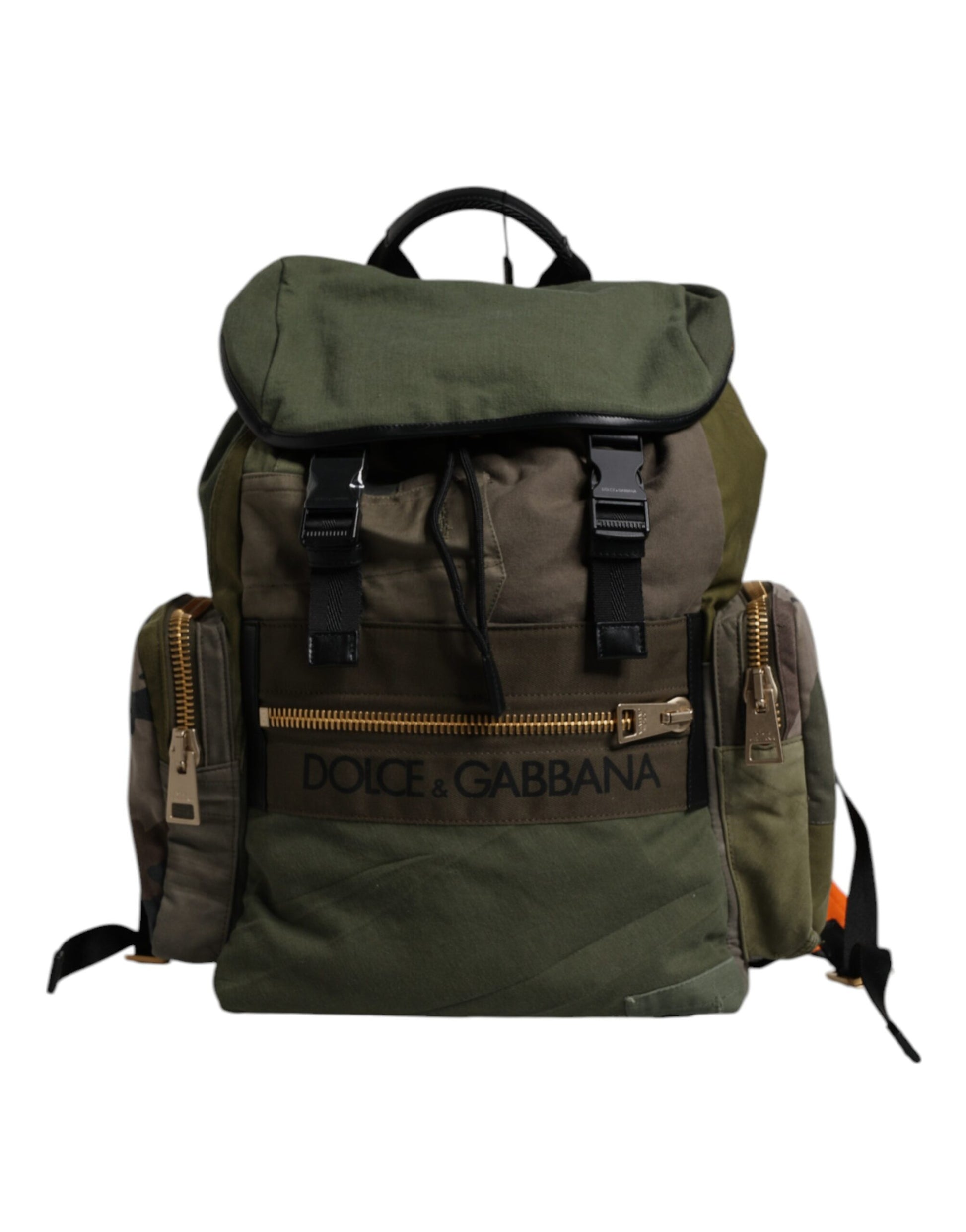 Sac à dos de voyage Dolce & Gabbana vert militaire patchwork