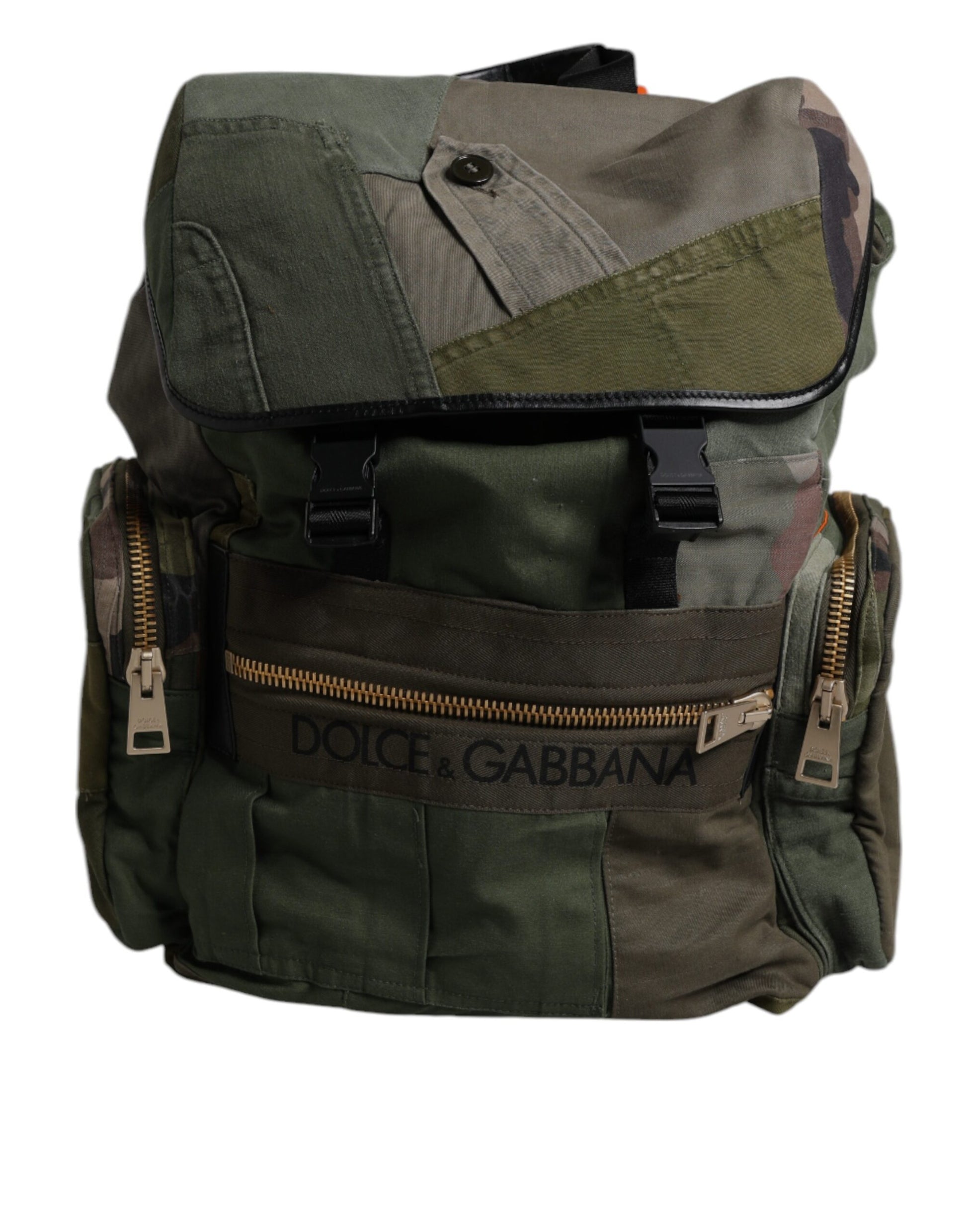 Sac à dos de voyage Dolce & Gabbana vert militaire patchwork