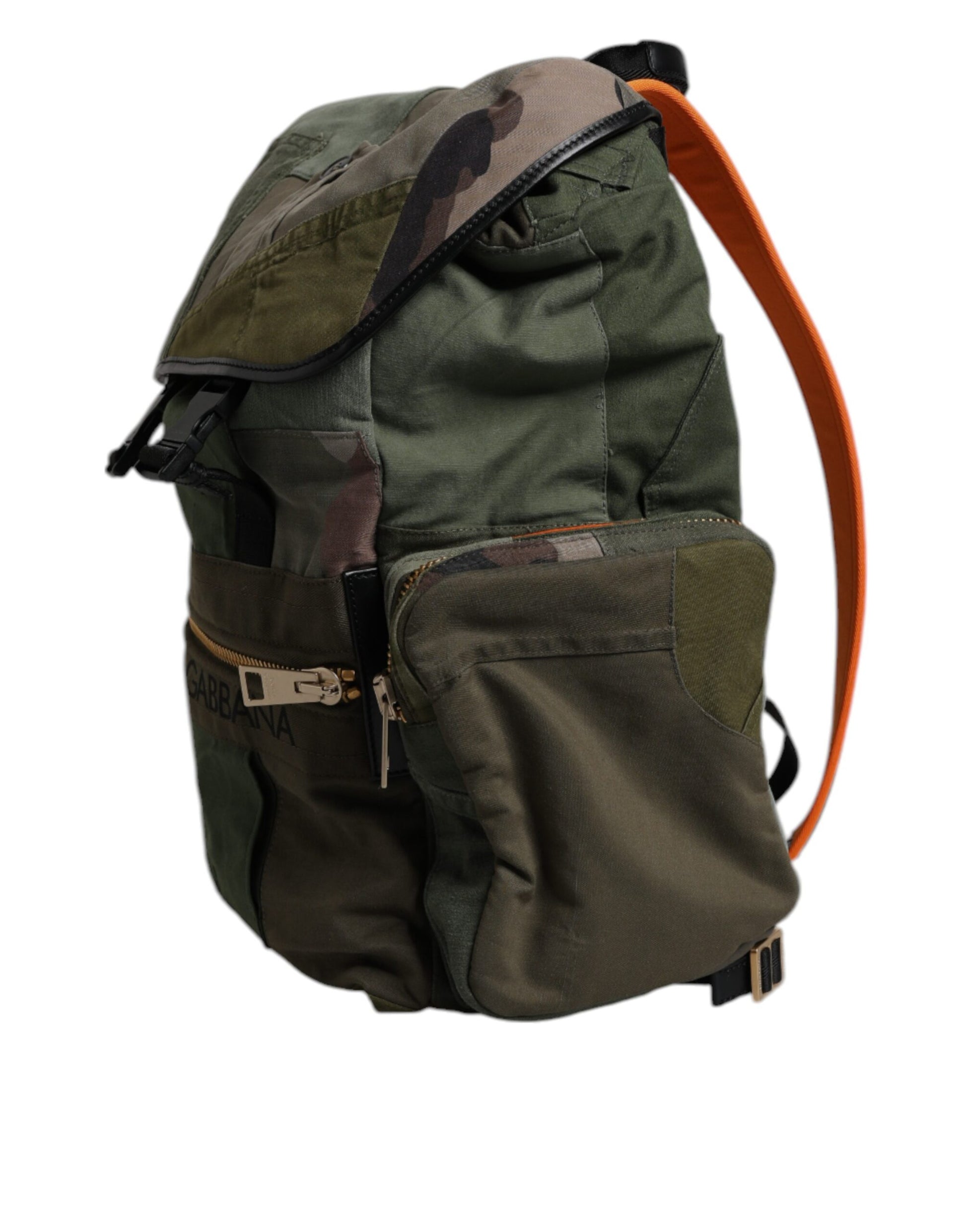 Sac à dos de voyage Dolce & Gabbana vert militaire patchwork
