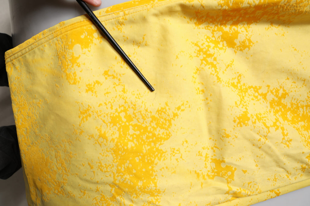Jean droit en denim de coton tie-dye jaune Dolce & Gabbana