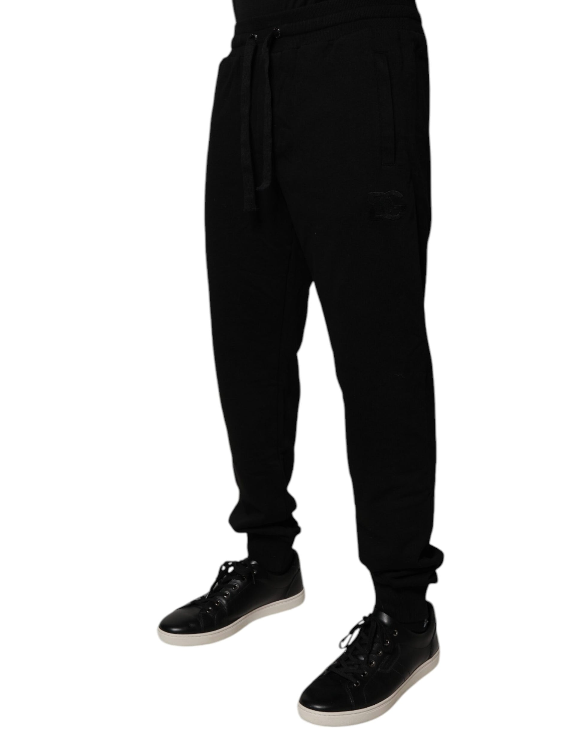 Pantalon de jogging Dolce & Gabbana noir en coton taille mi-haute