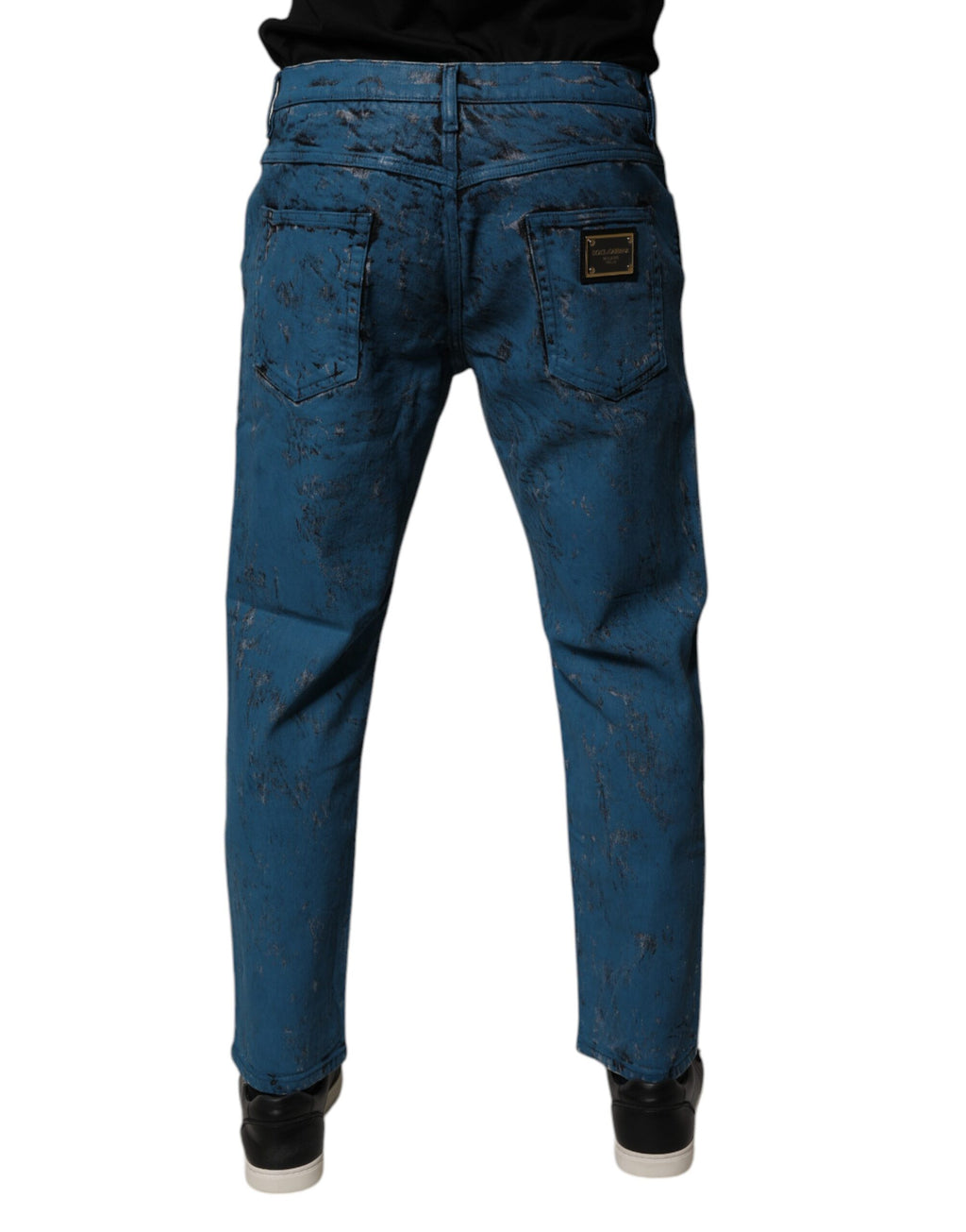 Jean slim en coton tie-dye bleu Dolce & Gabbana pour homme