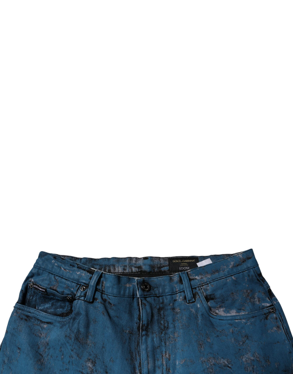 Jean slim en coton tie-dye bleu Dolce & Gabbana pour homme