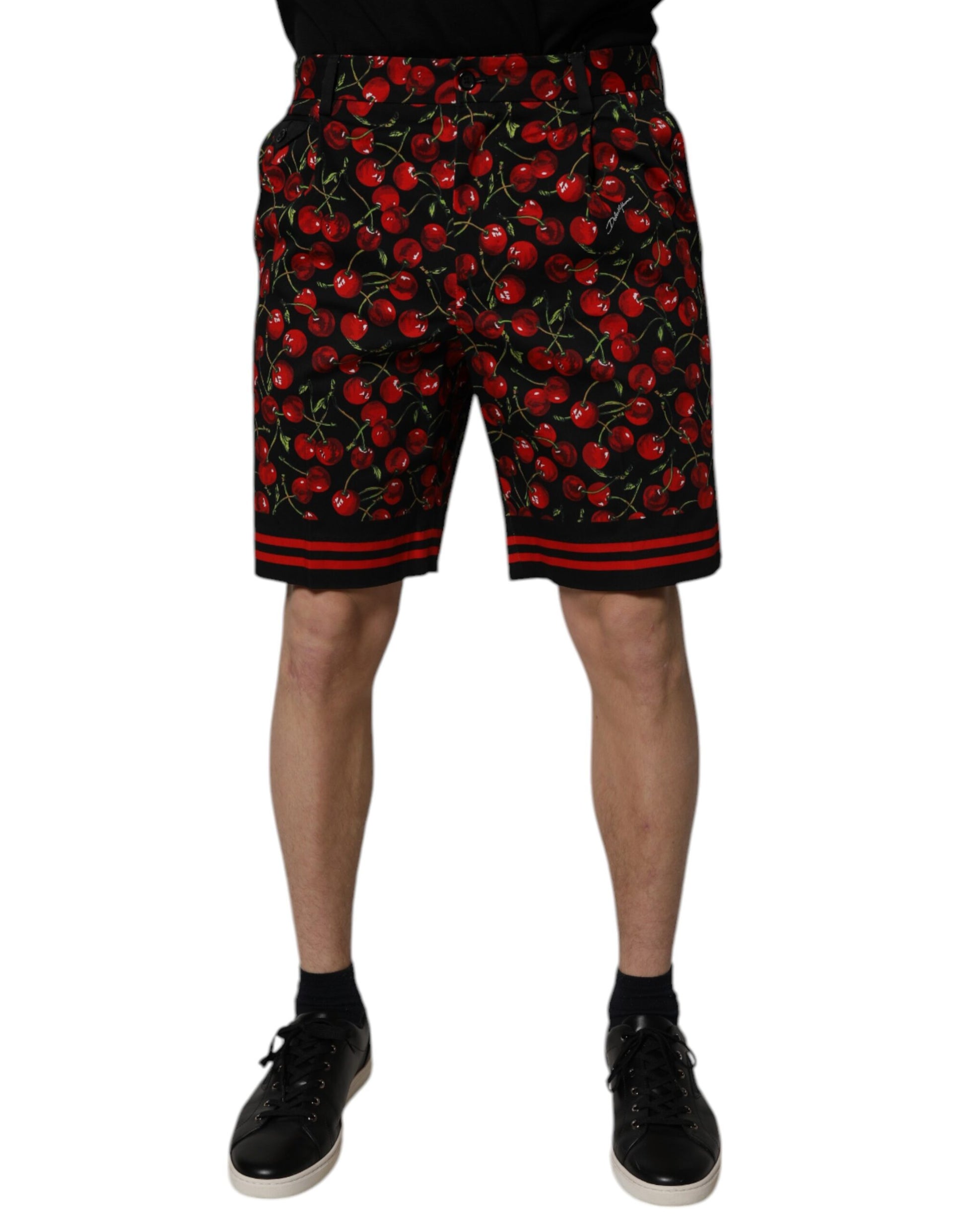 Shorts en coton motif cerises rouges Dolce & Gabbana