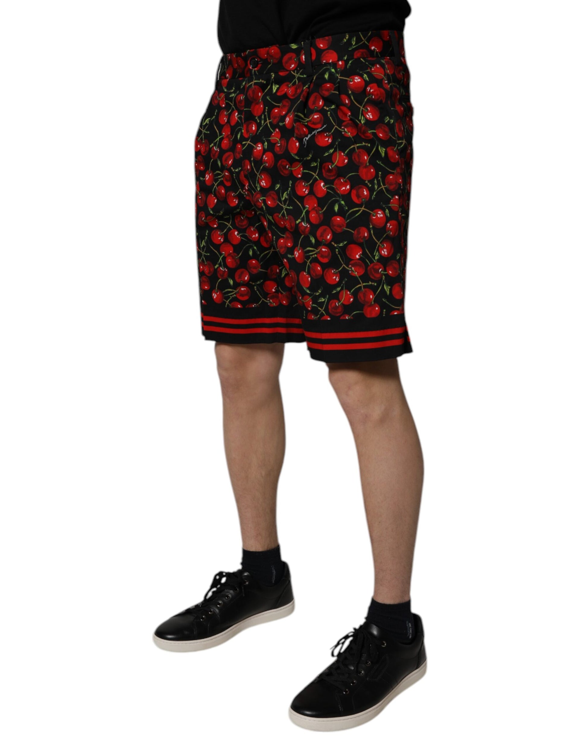 Shorts en coton motif cerises rouges Dolce & Gabbana