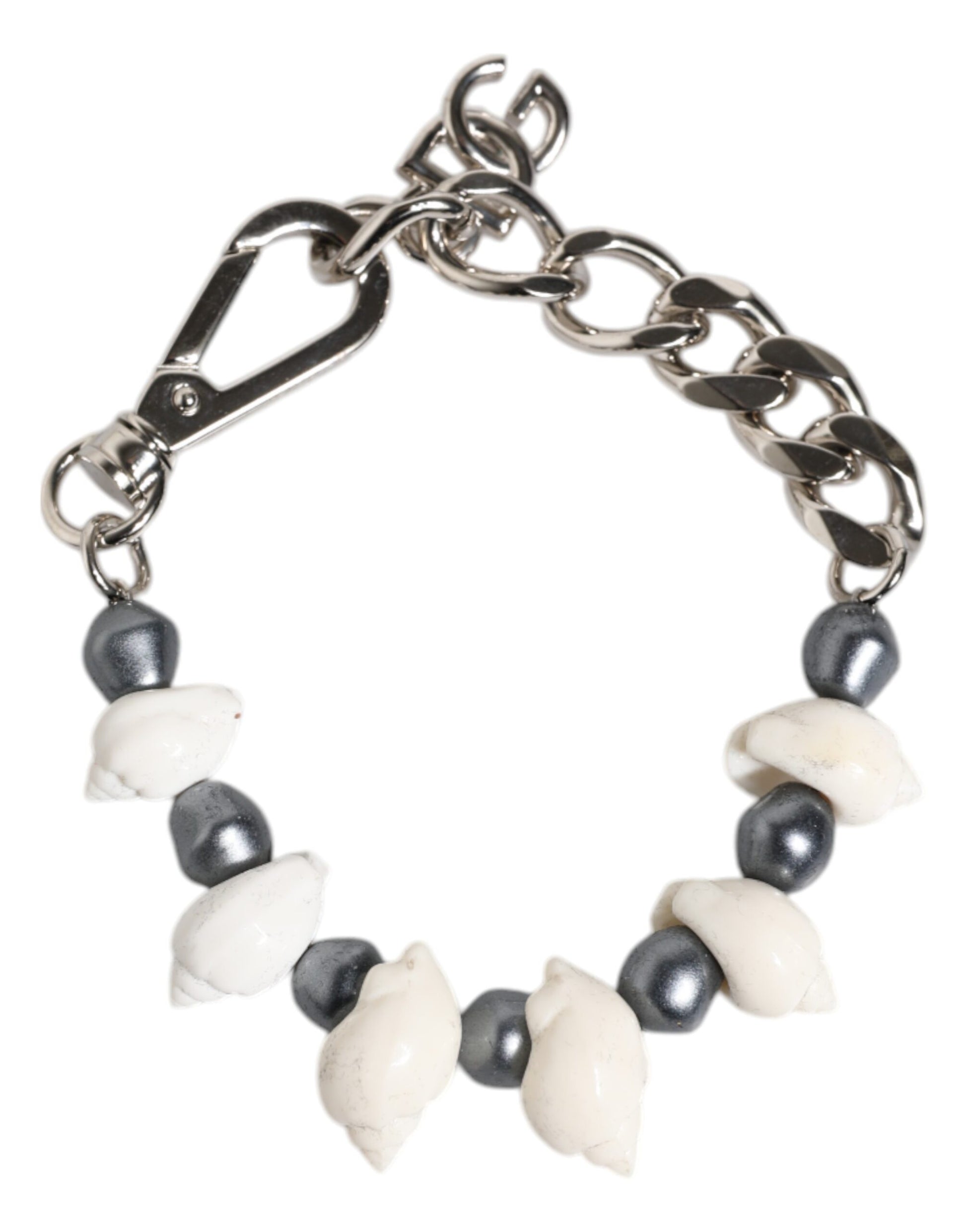 Dolce &amp; Gabbana – Armband mit Muschelanhänger und DG-Logo in Silbertönen