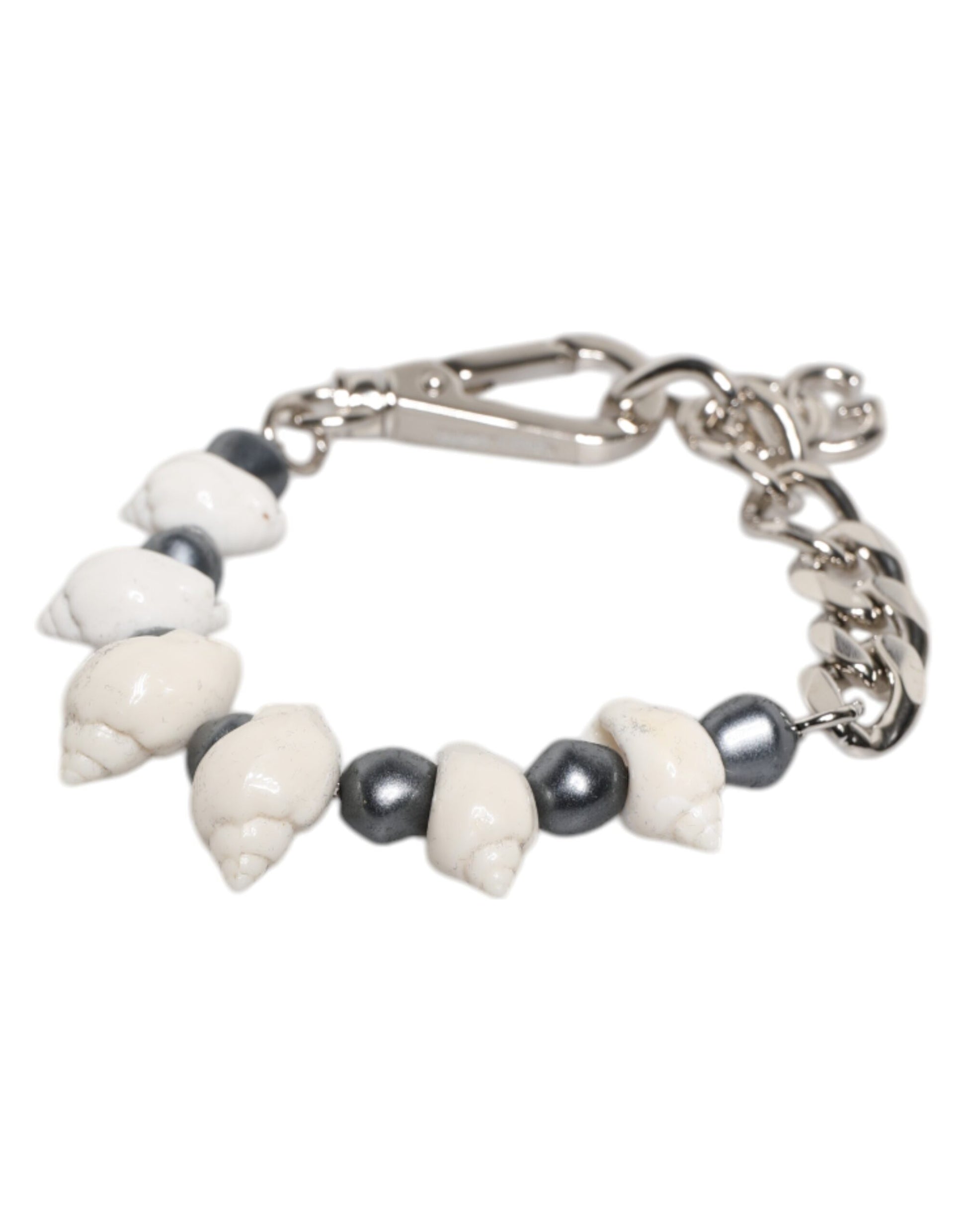 Dolce &amp; Gabbana – Armband mit Muschelanhänger und DG-Logo in Silbertönen