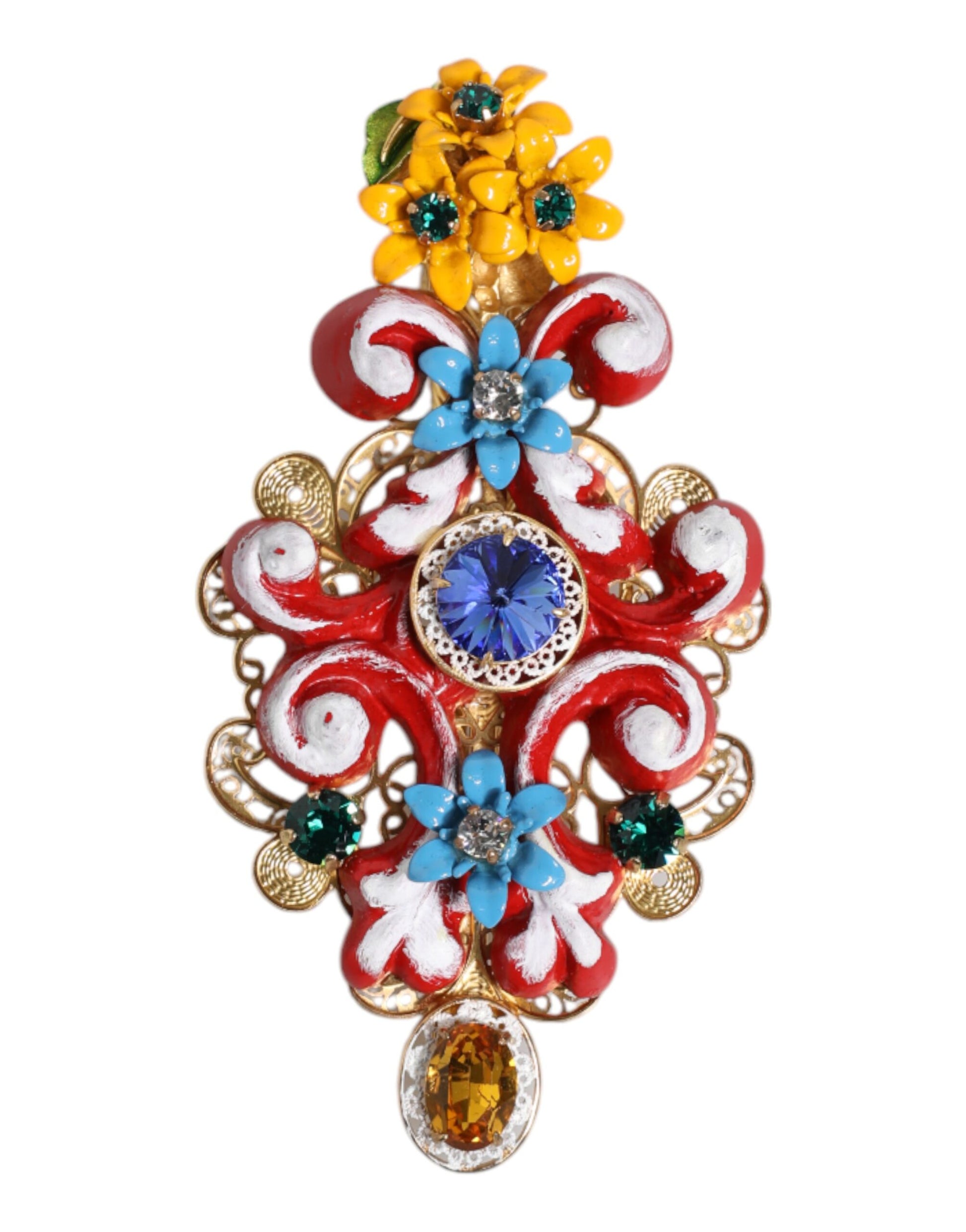 Pince à Cheveux Dolce & Gabbana Multicolore Printemps CARRETTO Laiton Doré Cristal