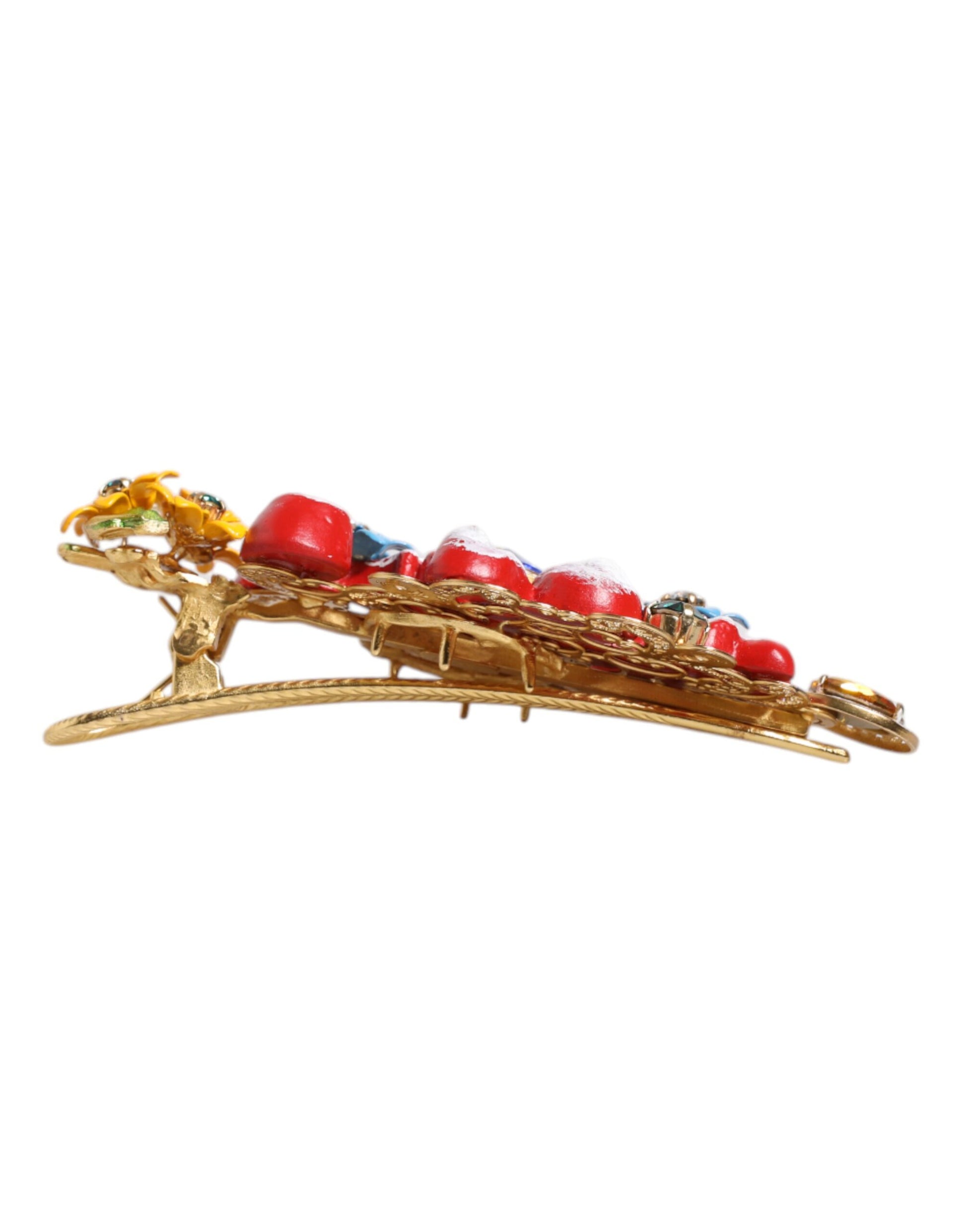 Pince à Cheveux Dolce & Gabbana Multicolore Printemps CARRETTO Laiton Doré Cristal