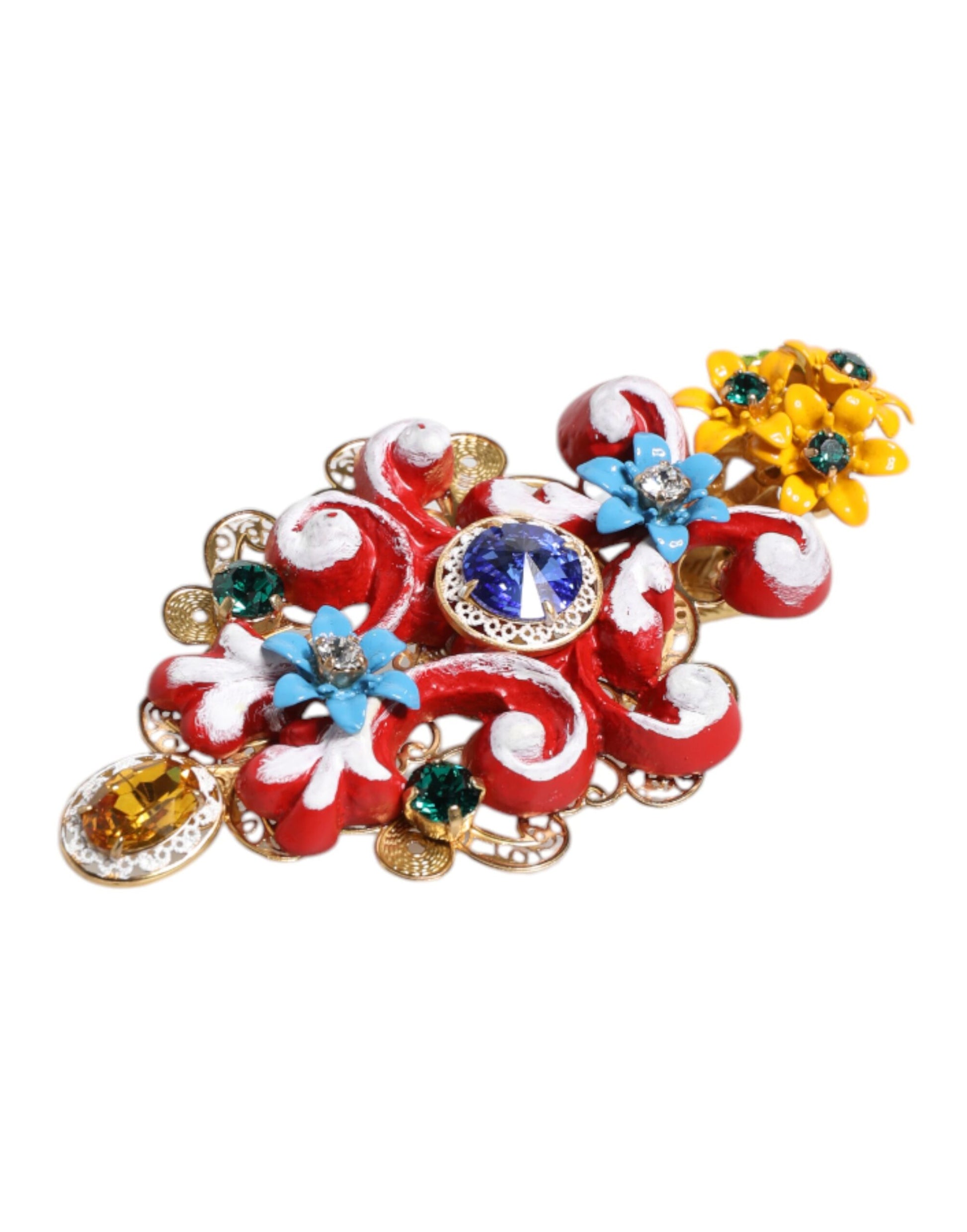 Pince à Cheveux Dolce & Gabbana Multicolore Printemps CARRETTO Laiton Doré Cristal