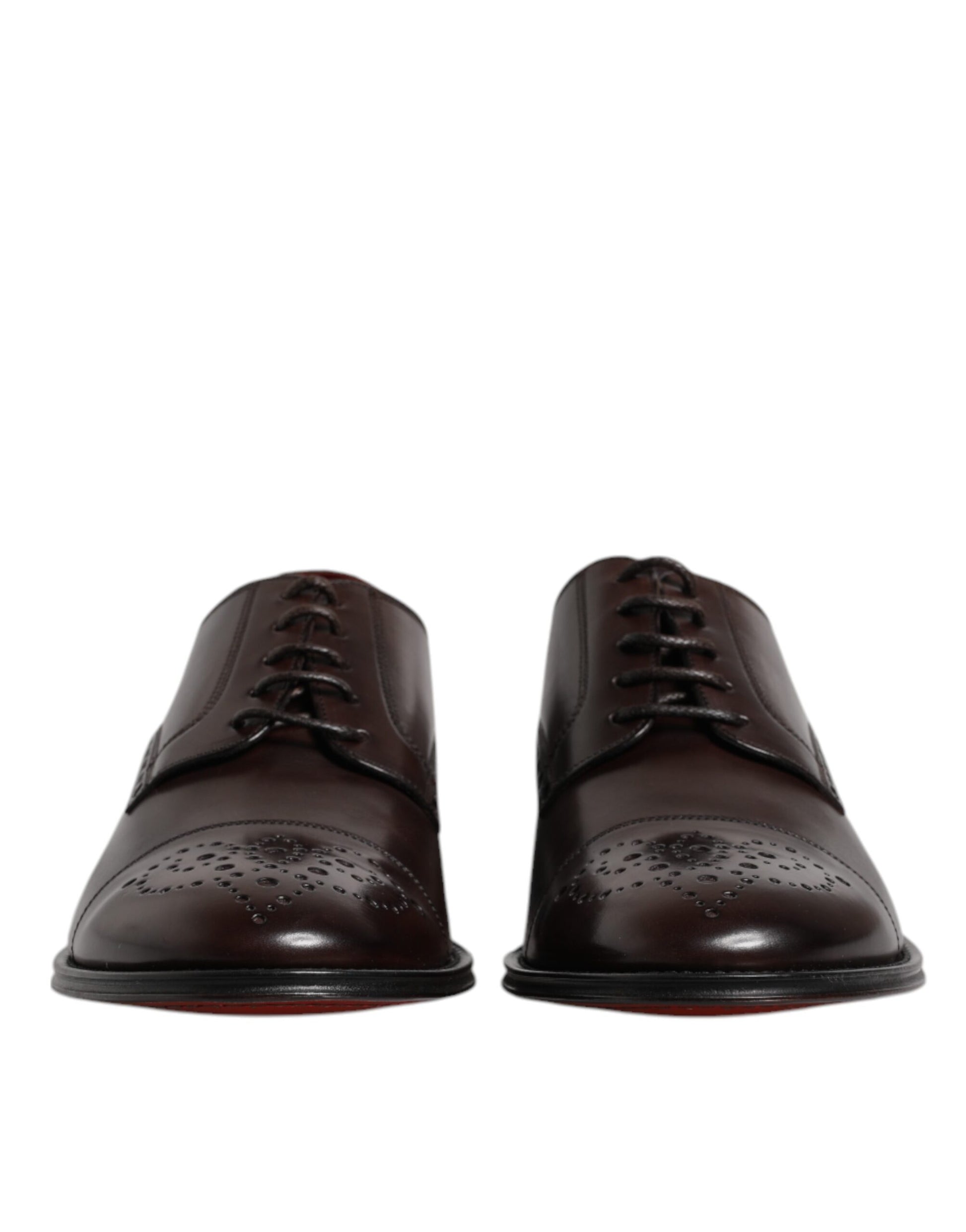 Chaussures habillées Richelieu en cuir de veau marron Dolce & Gabbana pour homme