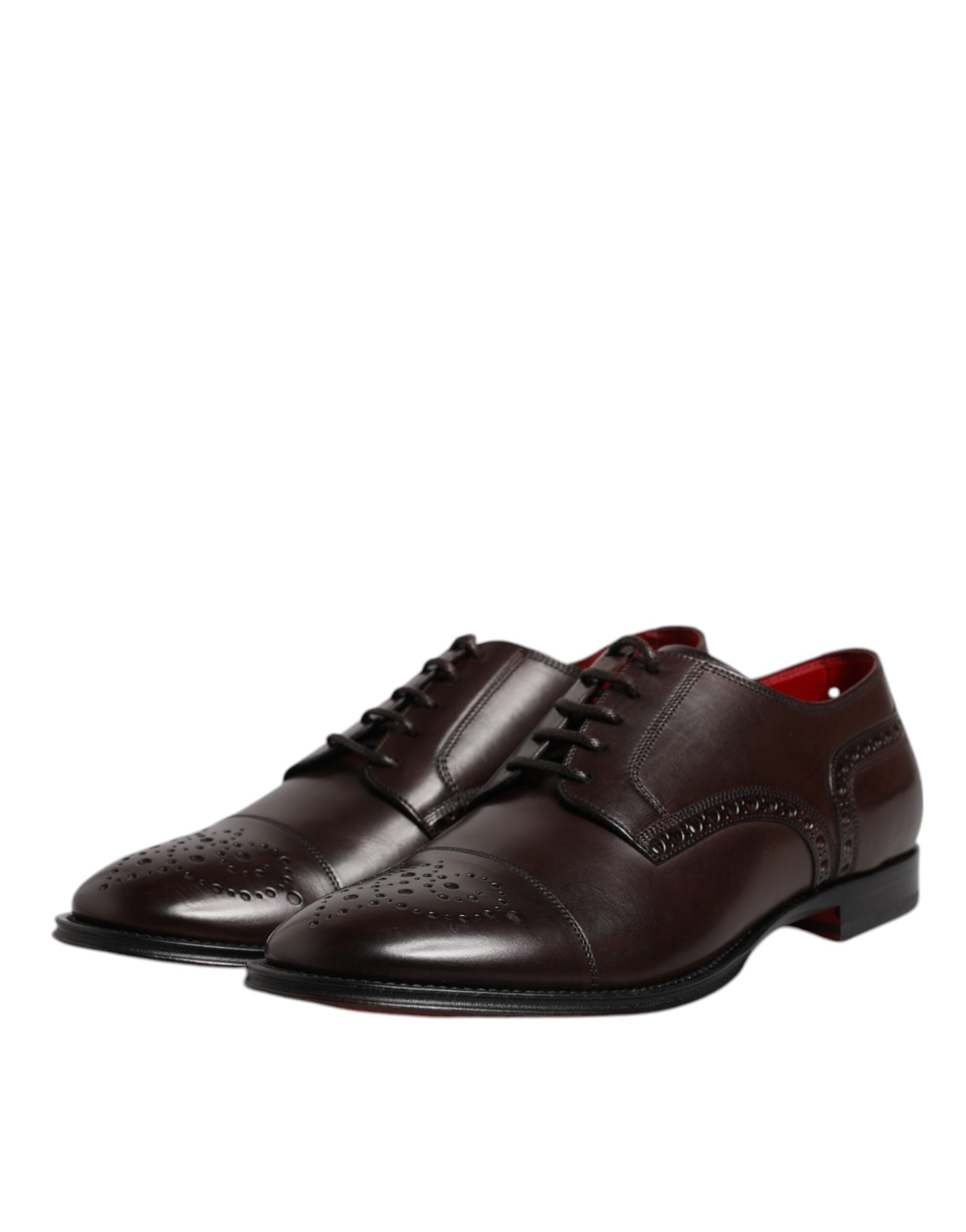 Chaussures habillées Richelieu en cuir de veau marron Dolce & Gabbana pour homme