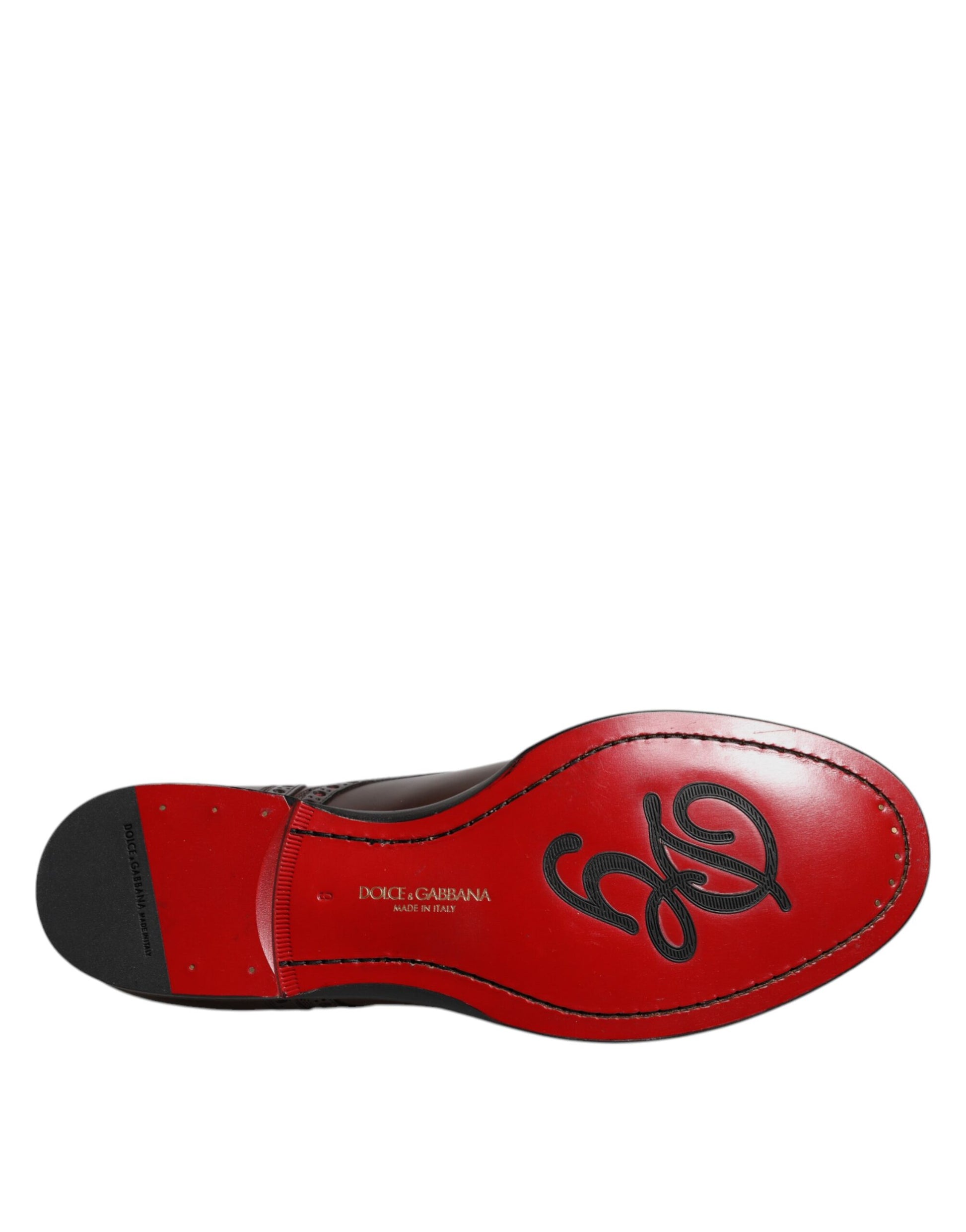 Chaussures habillées Richelieu en cuir de veau marron Dolce & Gabbana pour homme