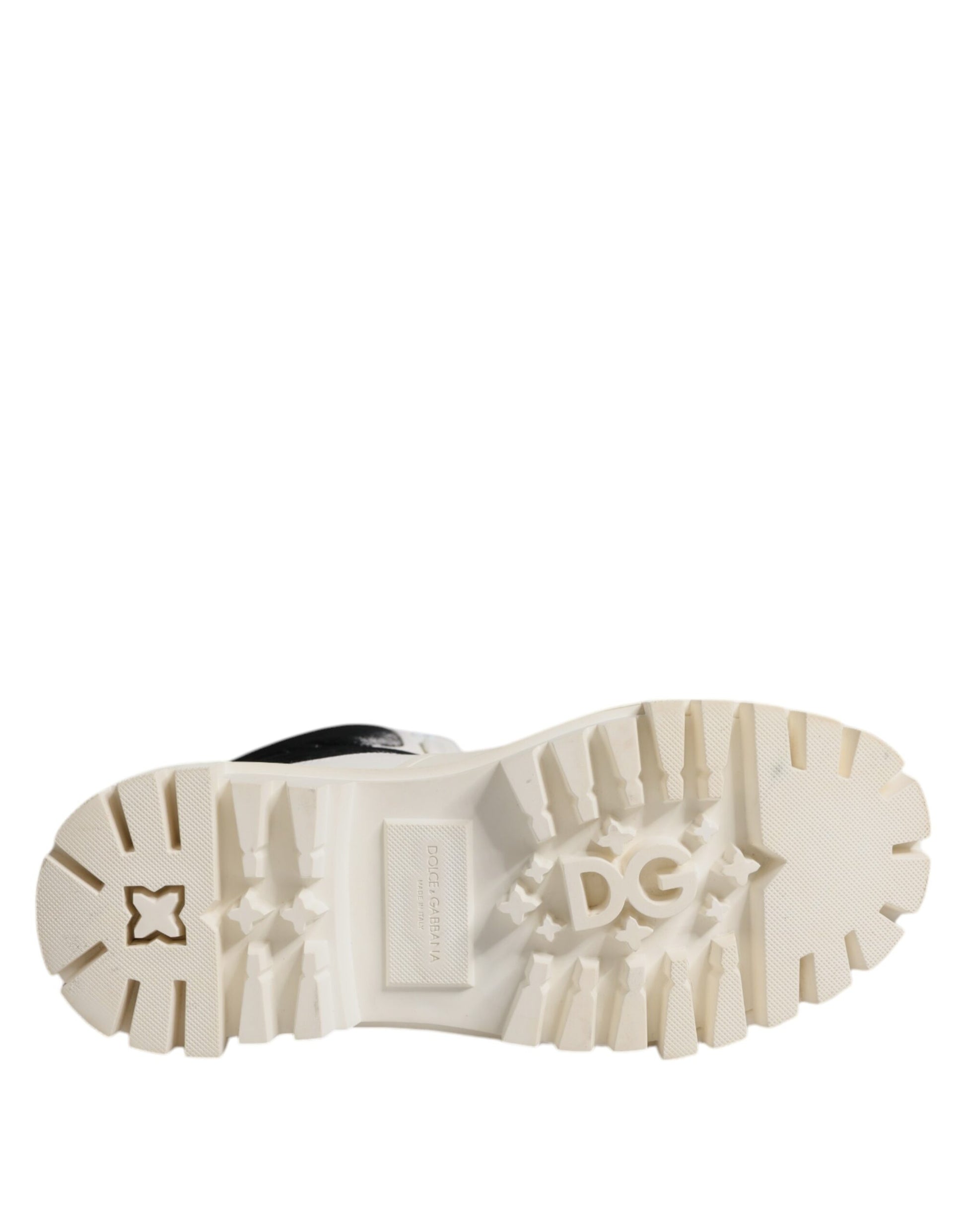 Dolce & Gabbana Bottes Mi-Mollet Blanches Matelassées à Lacets