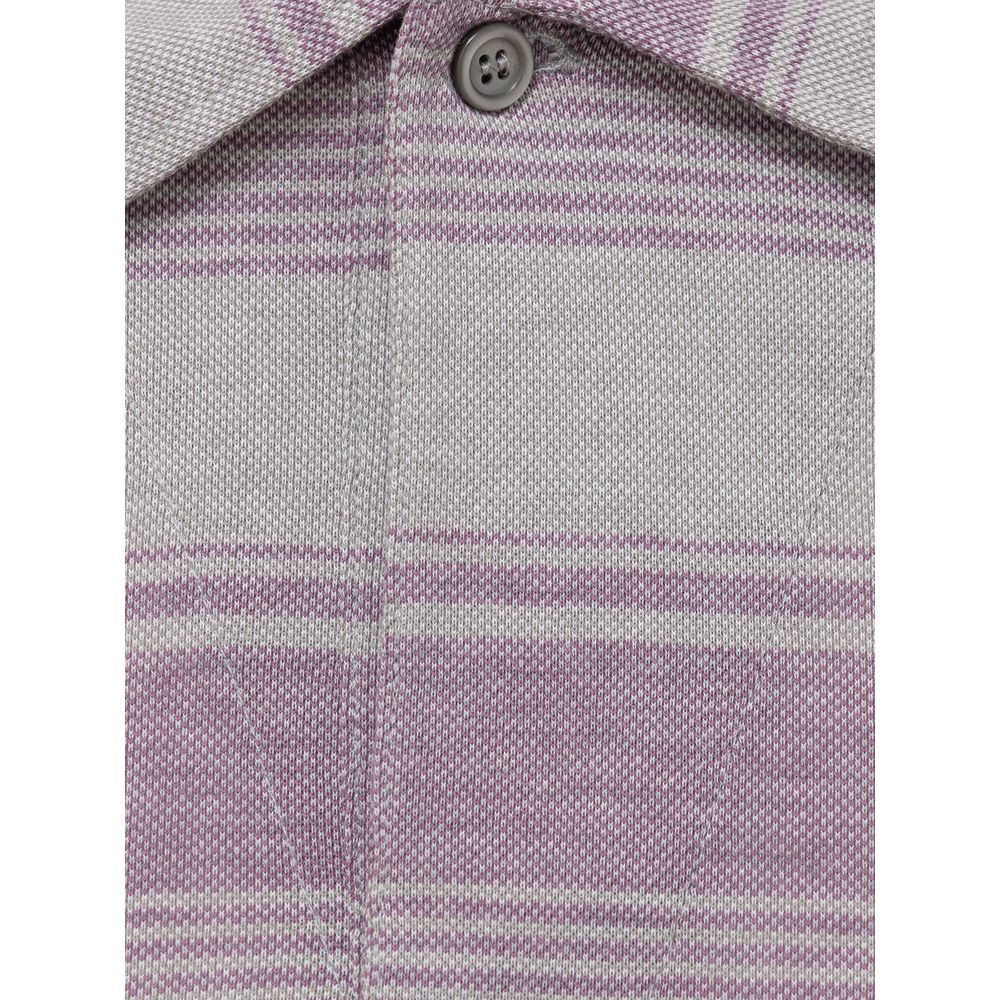 Poloshirt Canali aus grauer Baumwolle