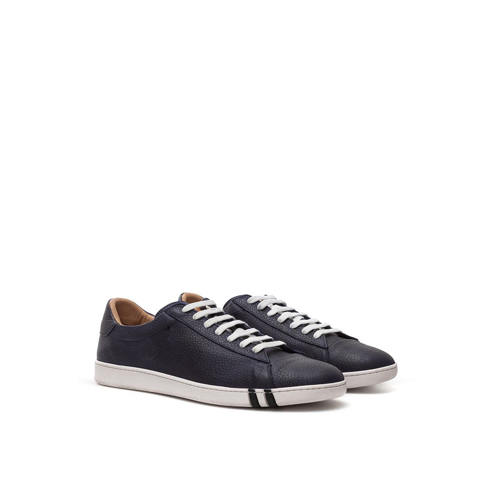 Bally Blue Leather Low Top Sneakers