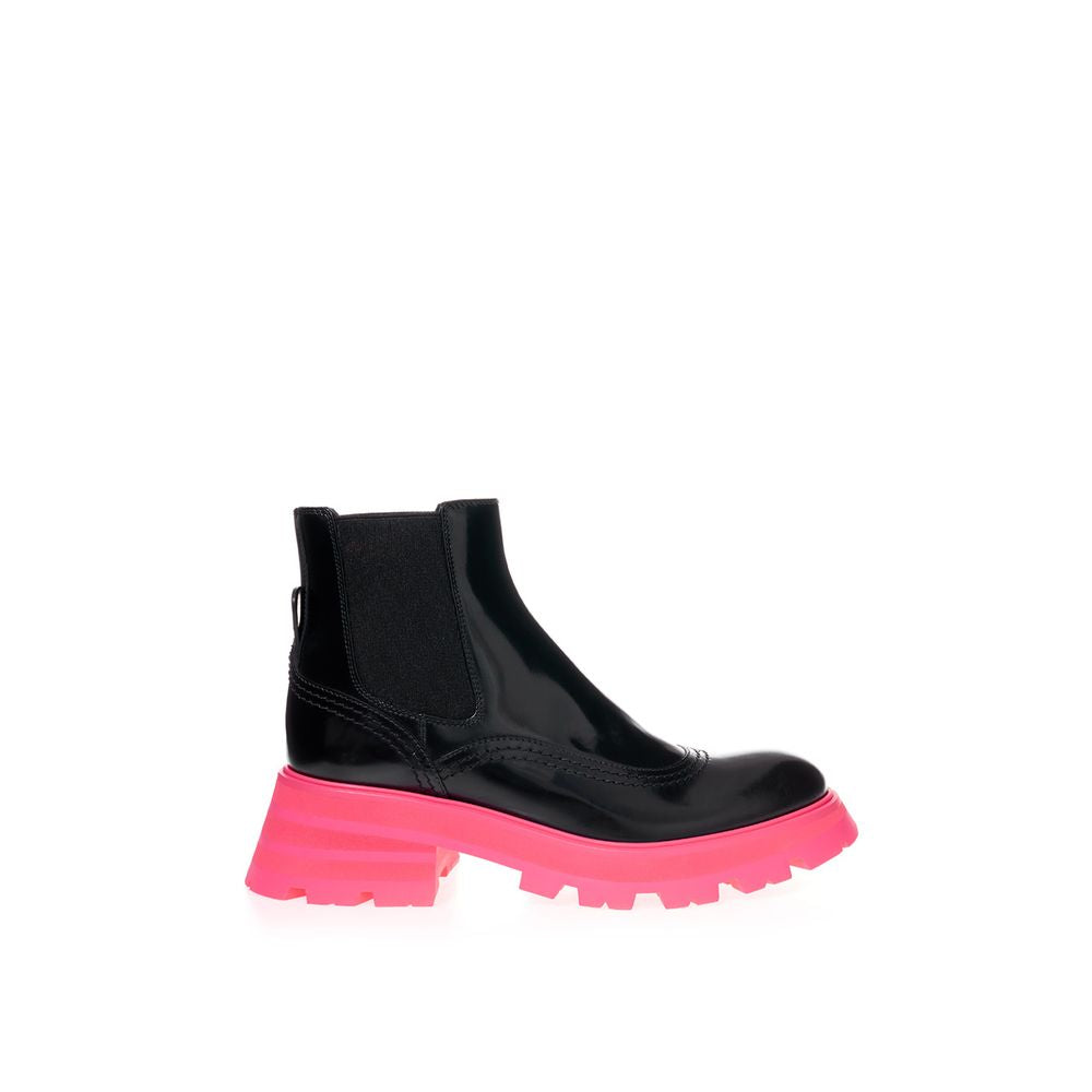 Bottes Chelsea en cuir noir Alexander McQueen