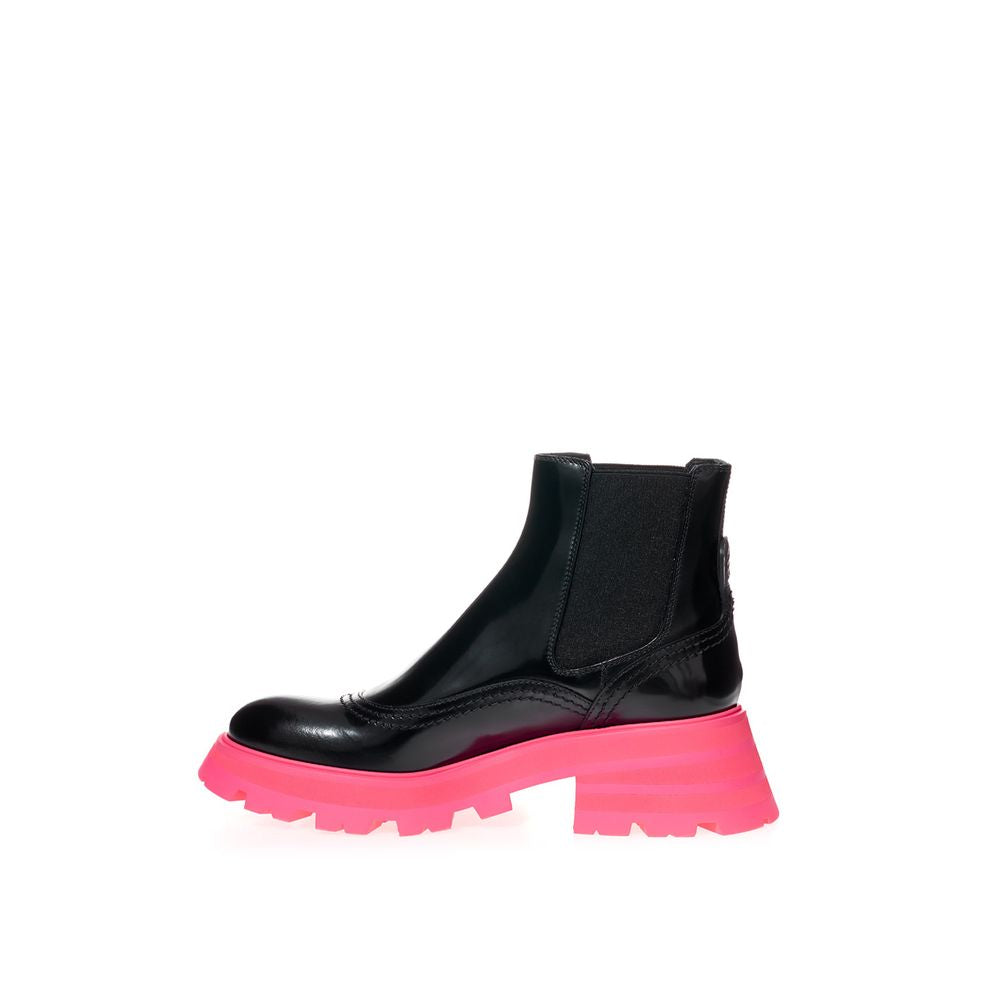 Bottes Chelsea en cuir noir Alexander McQueen