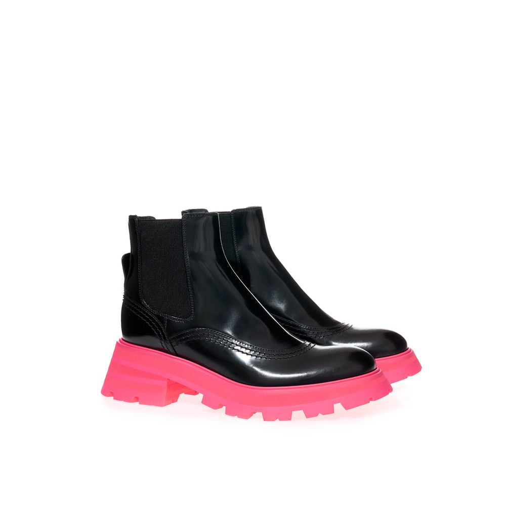 Bottes Chelsea en cuir noir Alexander McQueen