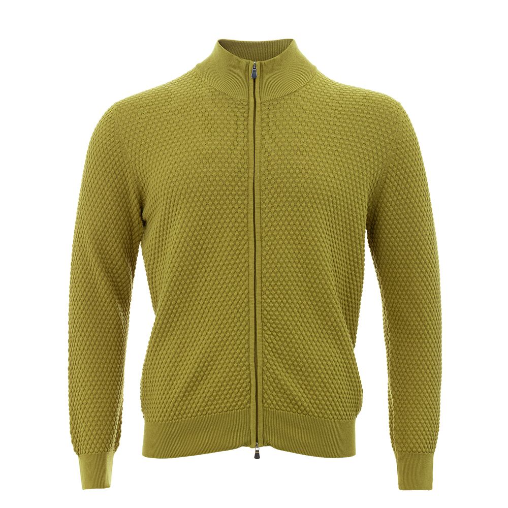 Gran Sasso Elegante gelbe Baumwoll-Strickjacke für Herren