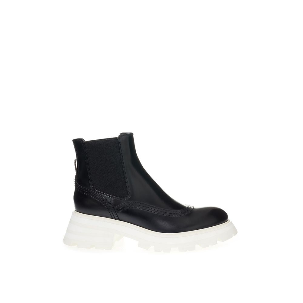 Bottes Chelsea en cuir noir Alexander McQueen