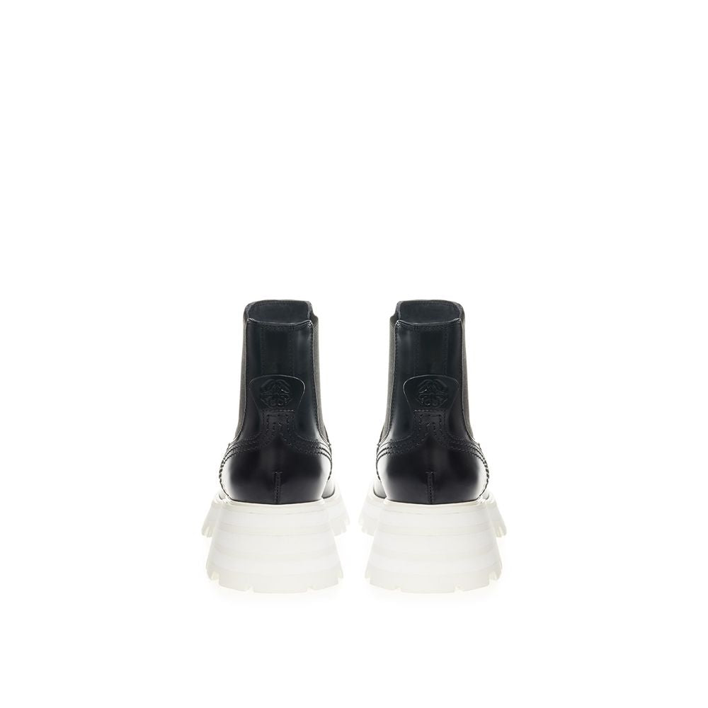 Bottes Chelsea en cuir noir Alexander McQueen