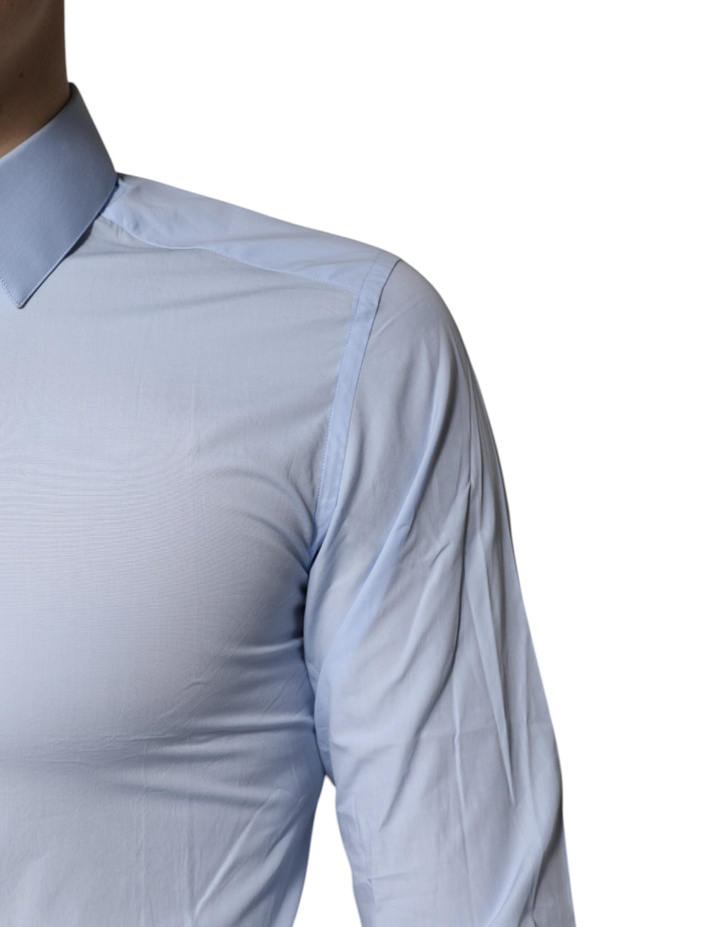 Chemise habillée Dolce & Gabbana en coton doré bleu clair