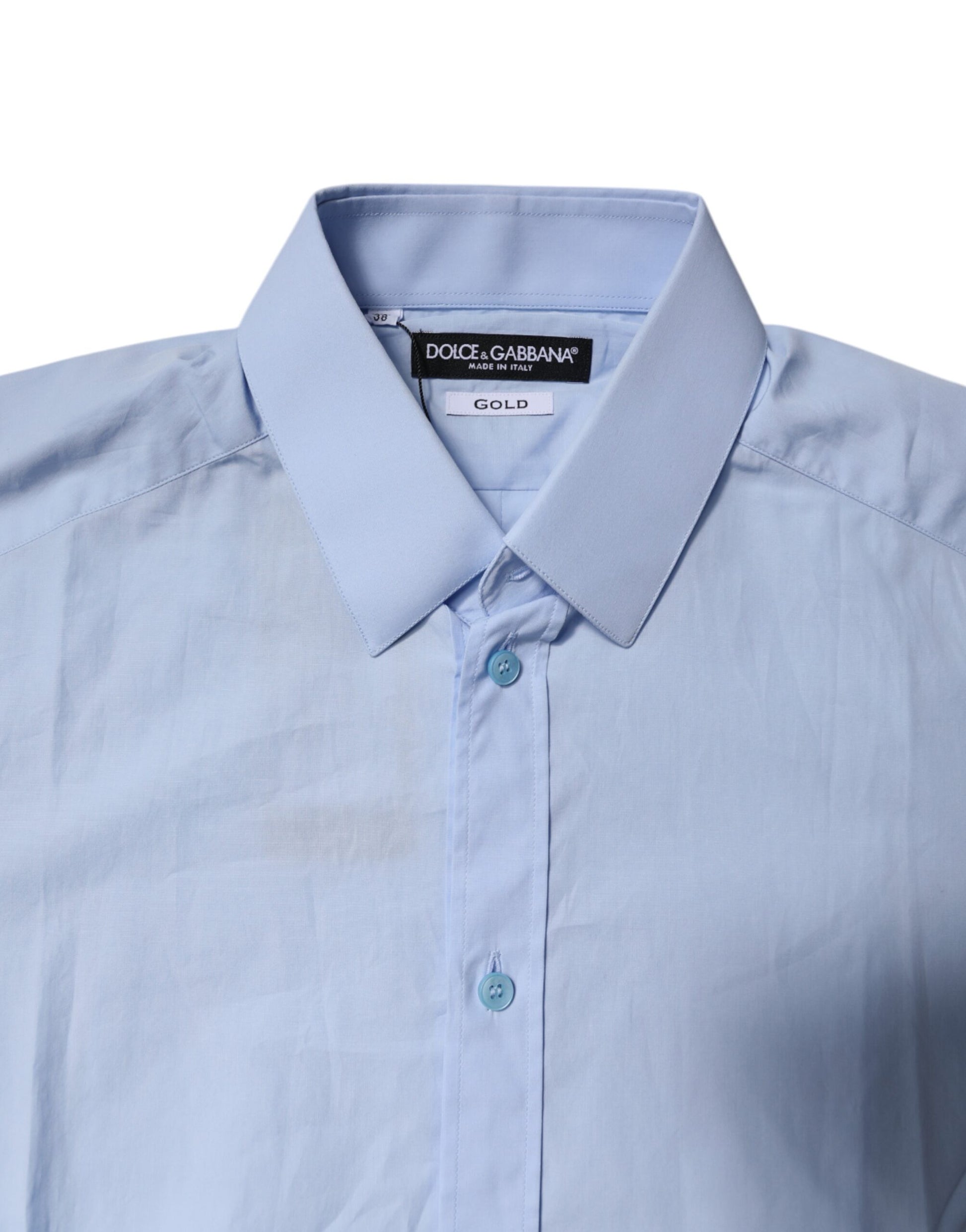 Chemise habillée Dolce & Gabbana en coton doré bleu clair