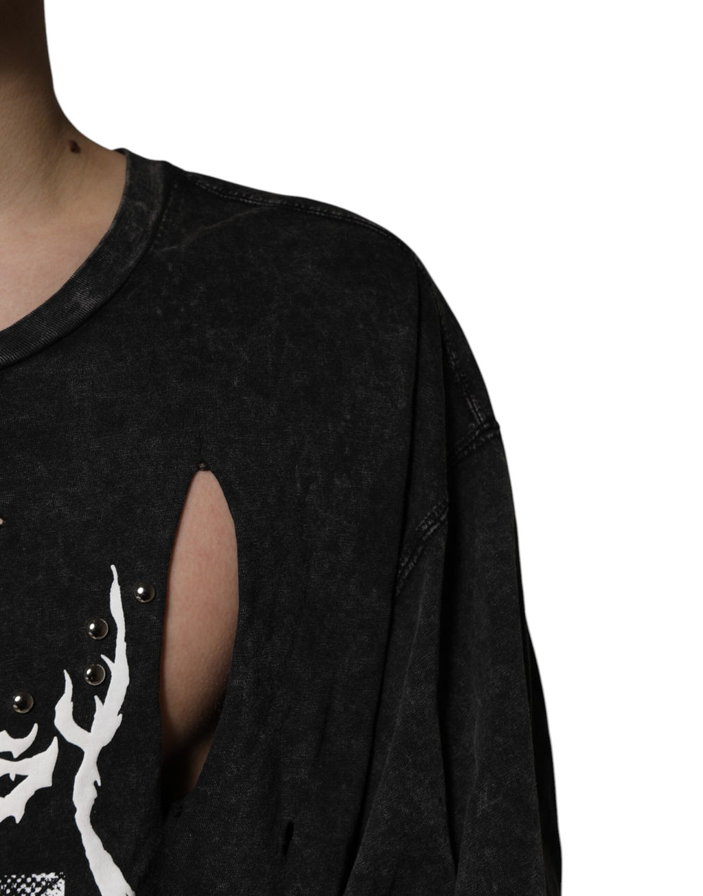 T-shirt Dolce & Gabbana en coton noir à imprimé graphique et col ras du cou