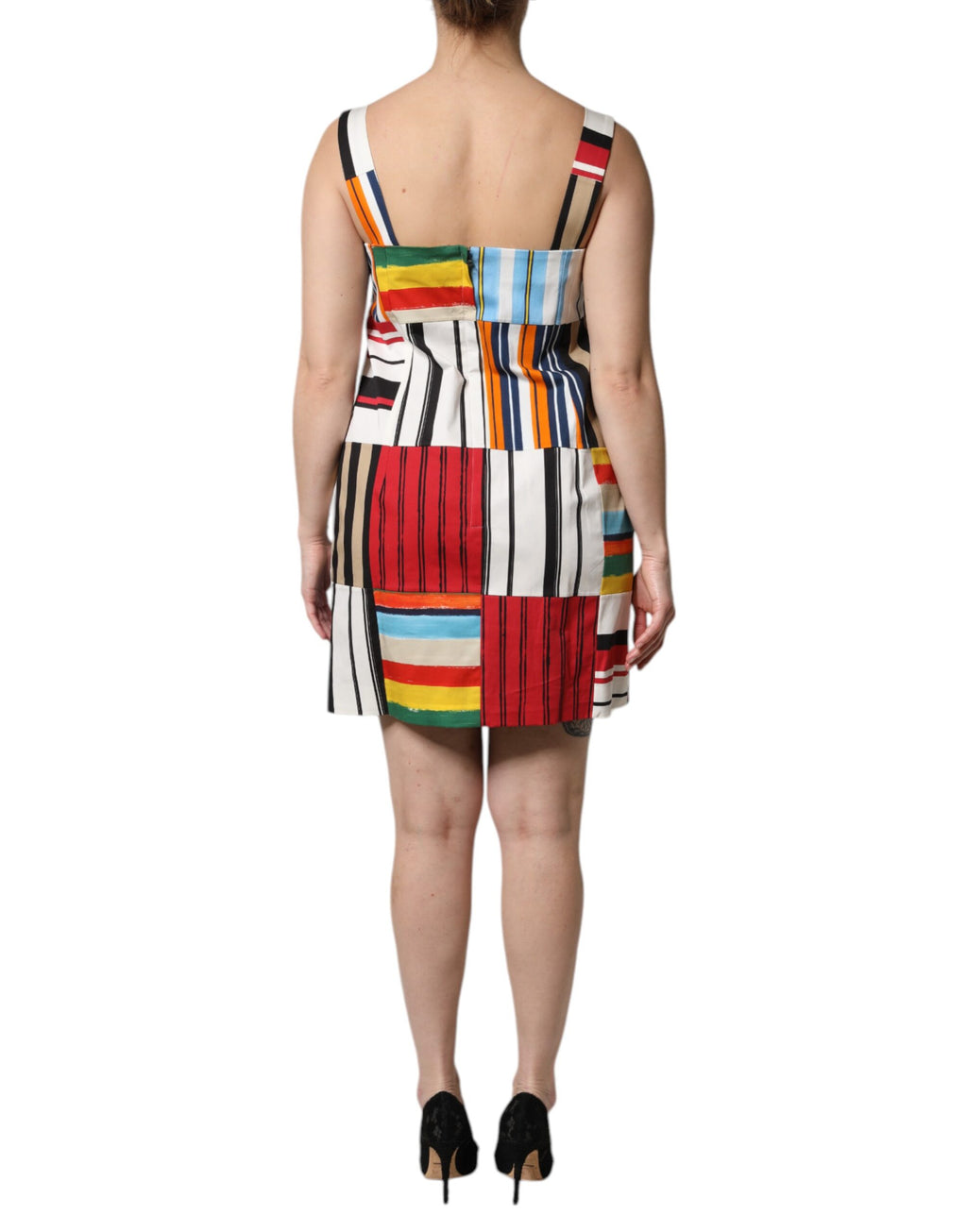 Robe sans manches Dolce & Gabbana en coton rayé multicolore