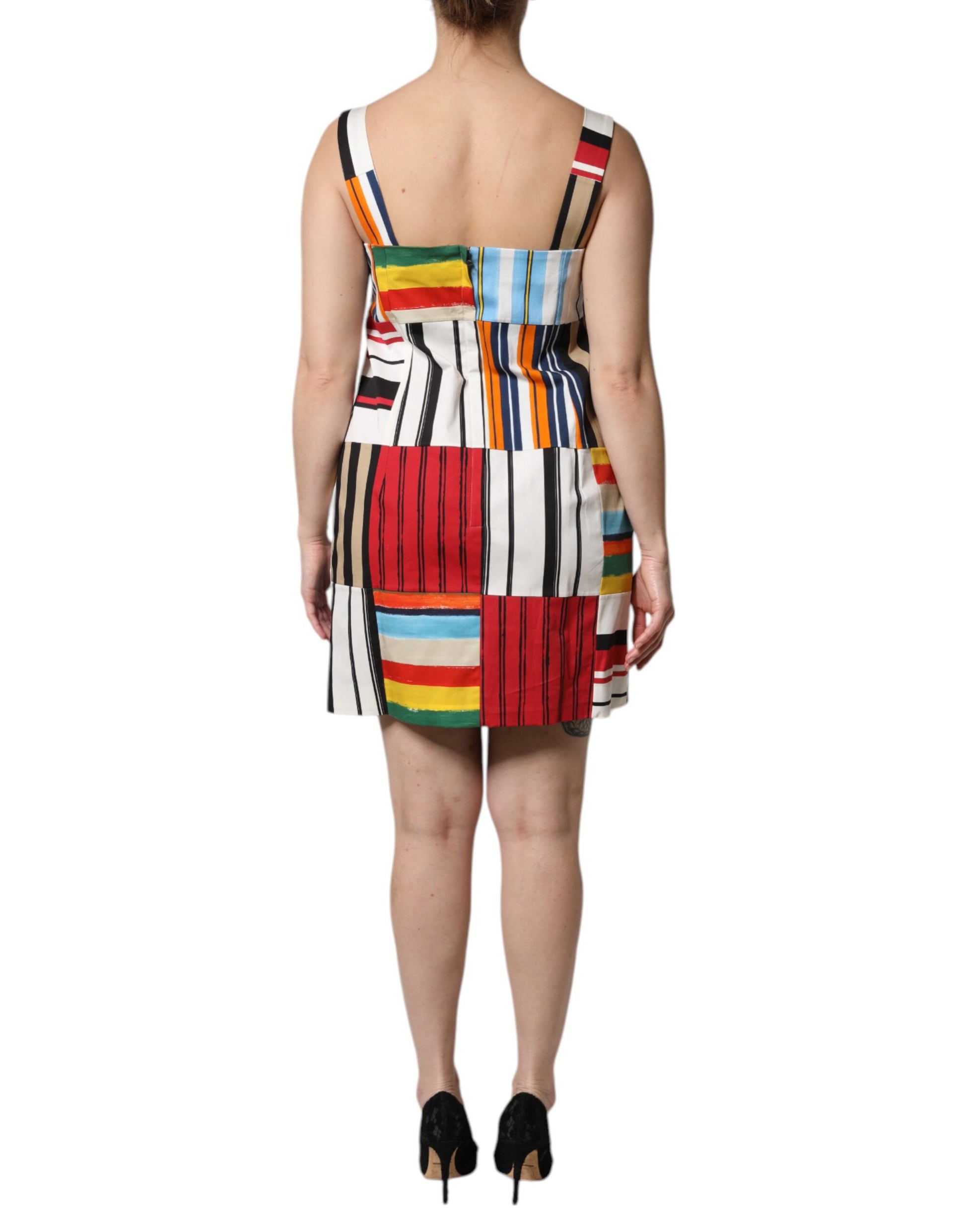 Robe sans manches Dolce & Gabbana en coton rayé multicolore