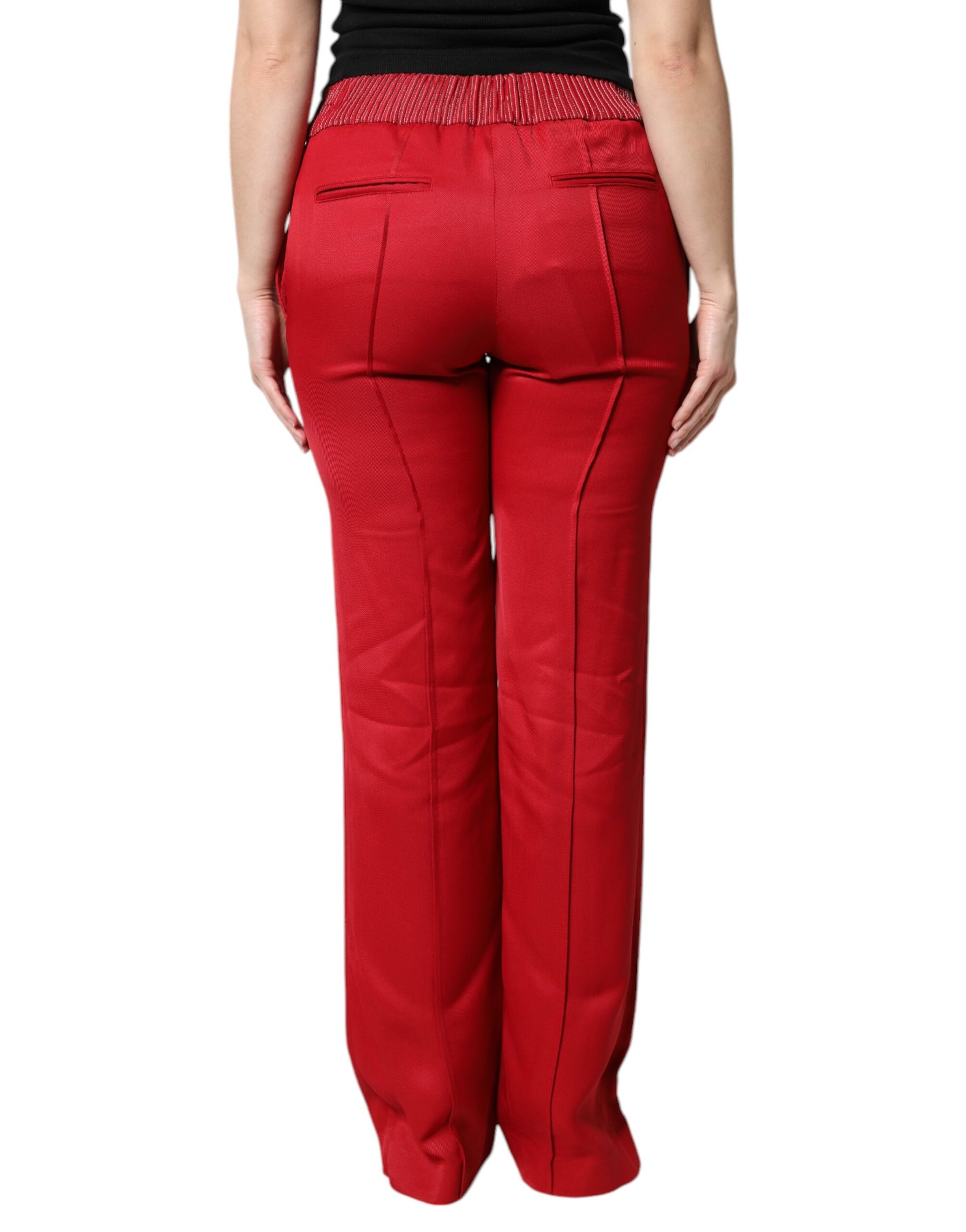 Pantalon droit Dolce & Gabbana rouge en viscose